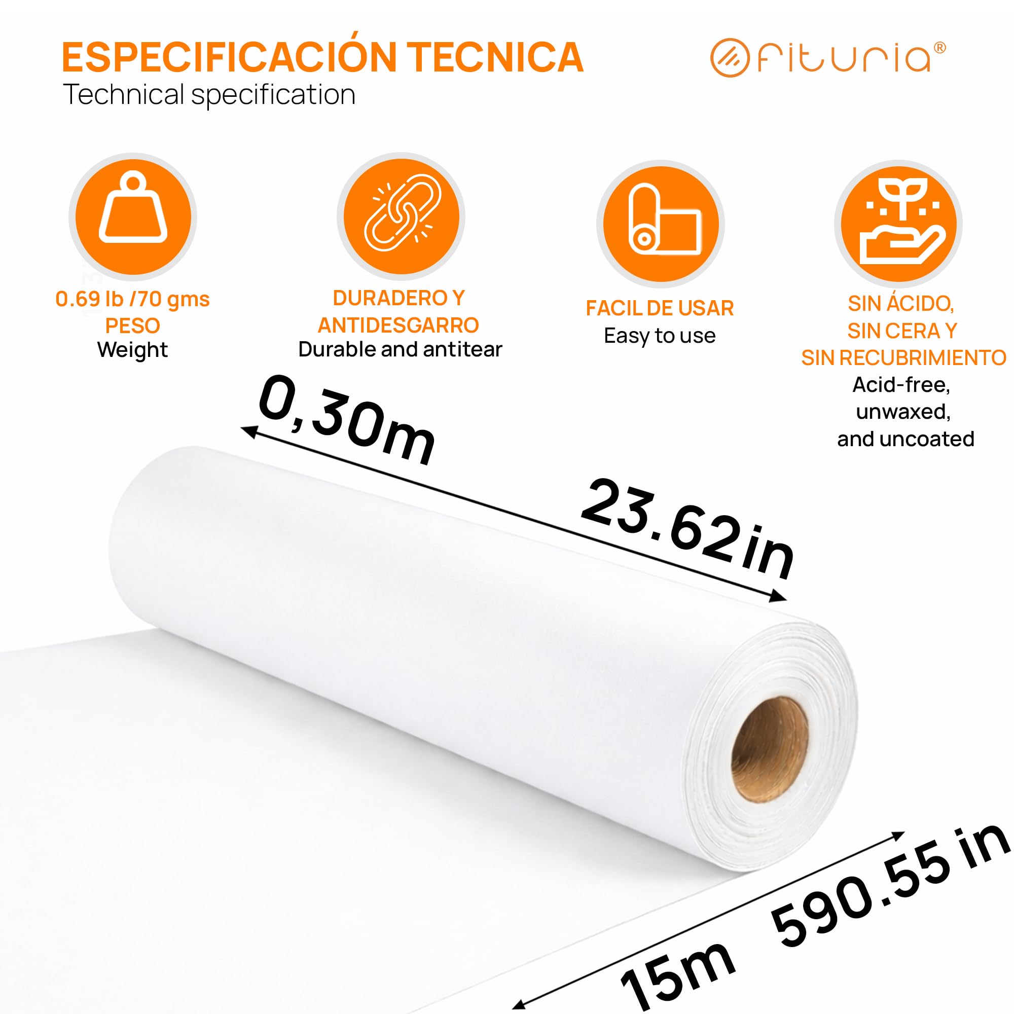 Ofituria Kraftpapier Weiß – Rolle 0 – Bild 2