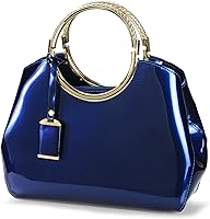 Vista 8 de HOXIS Charm - Bolso de hombro estructurado con agarre de metal brillante para mujer Negro