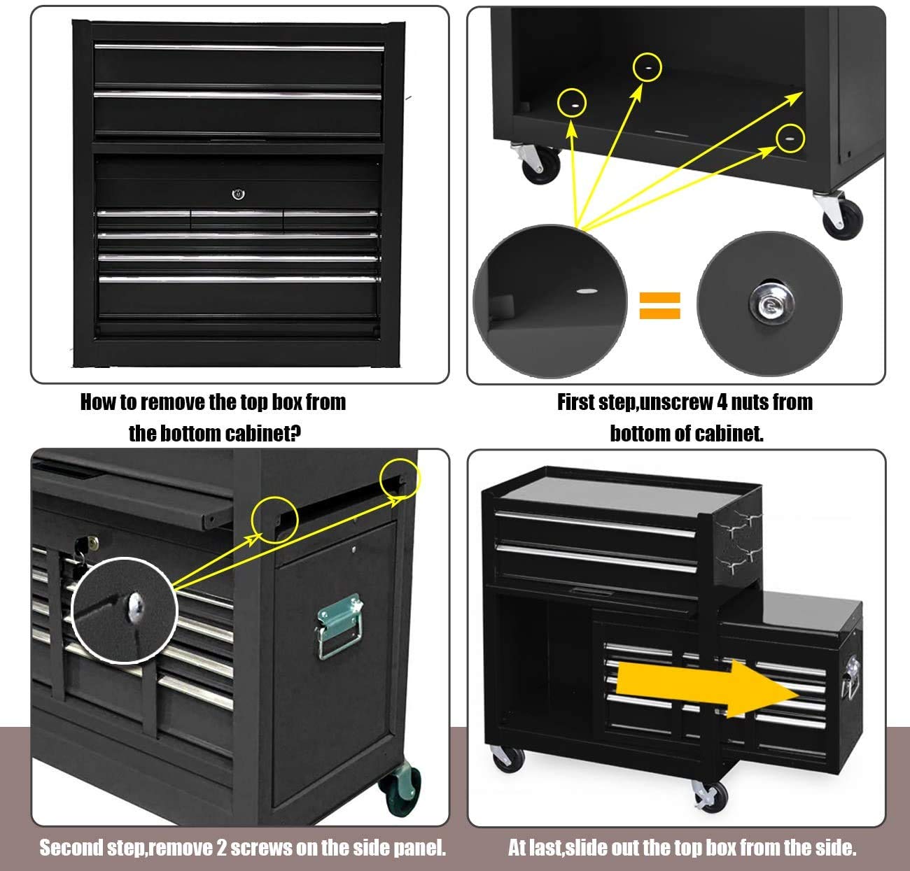 8 Drawers Tool Chest, Rolling Tool box with Lock, High Capacity Tool
