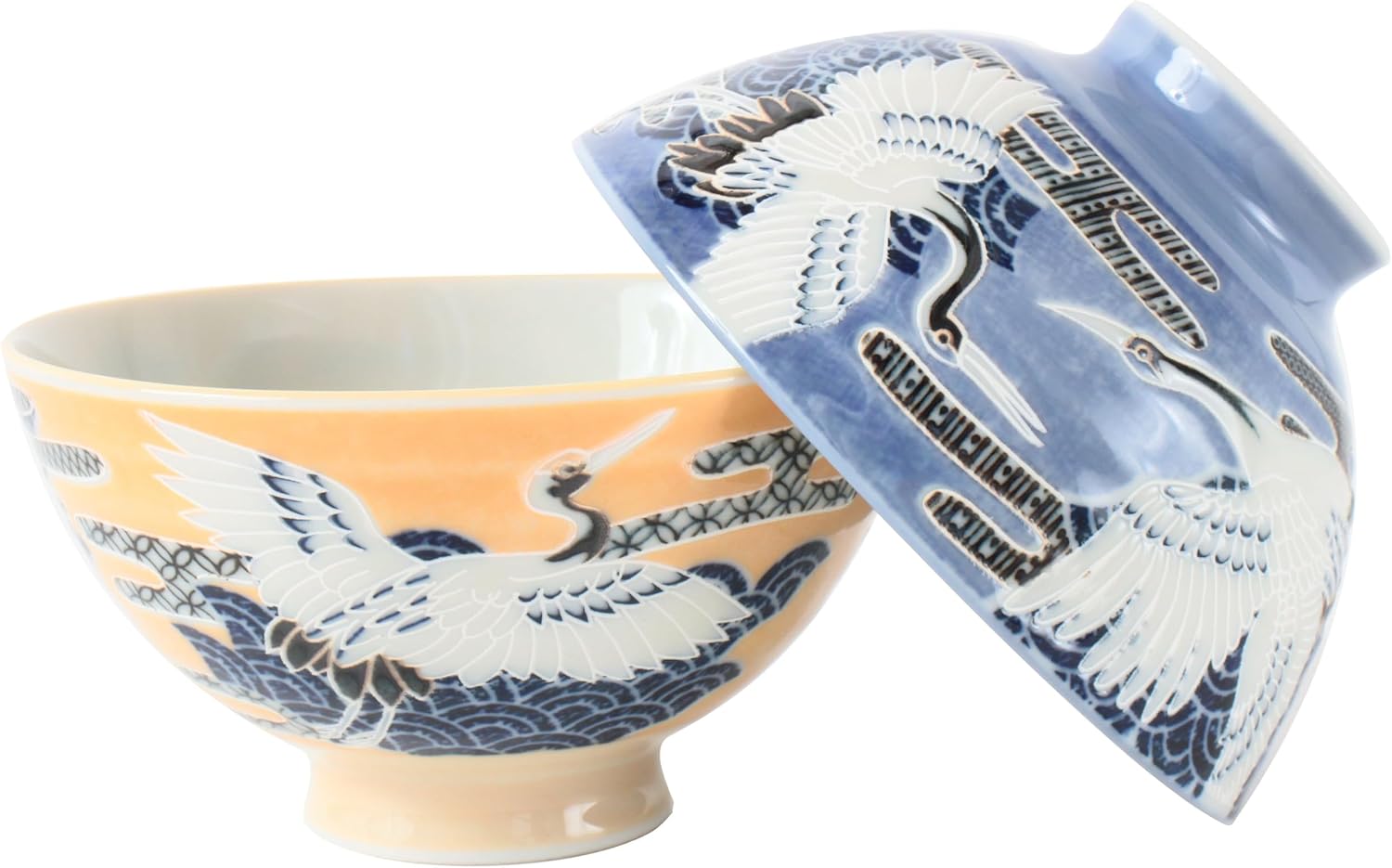 Mino ware Japanese Pottery Pair Rice Bowl Animal Pattern (set of 2) made in Japan (Japan Import) MIG011 (Shiba Dog)