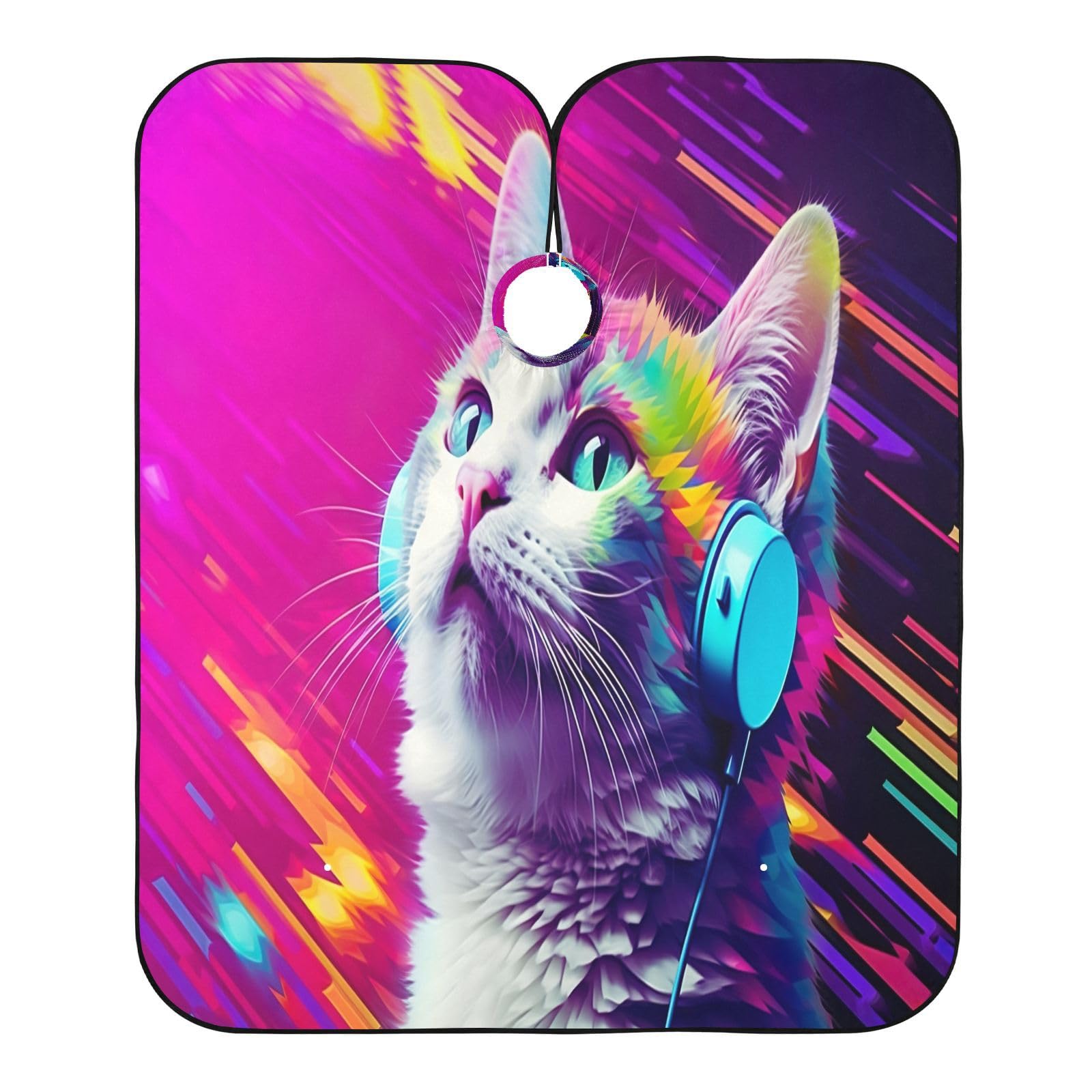 Capa De Peluquería Gatos Lindos Delantal Transpirable Personalizada Capa De Barbero Profesional, Para Peinados, Cortes Y Teñidos, El Cabello, 140×168cm