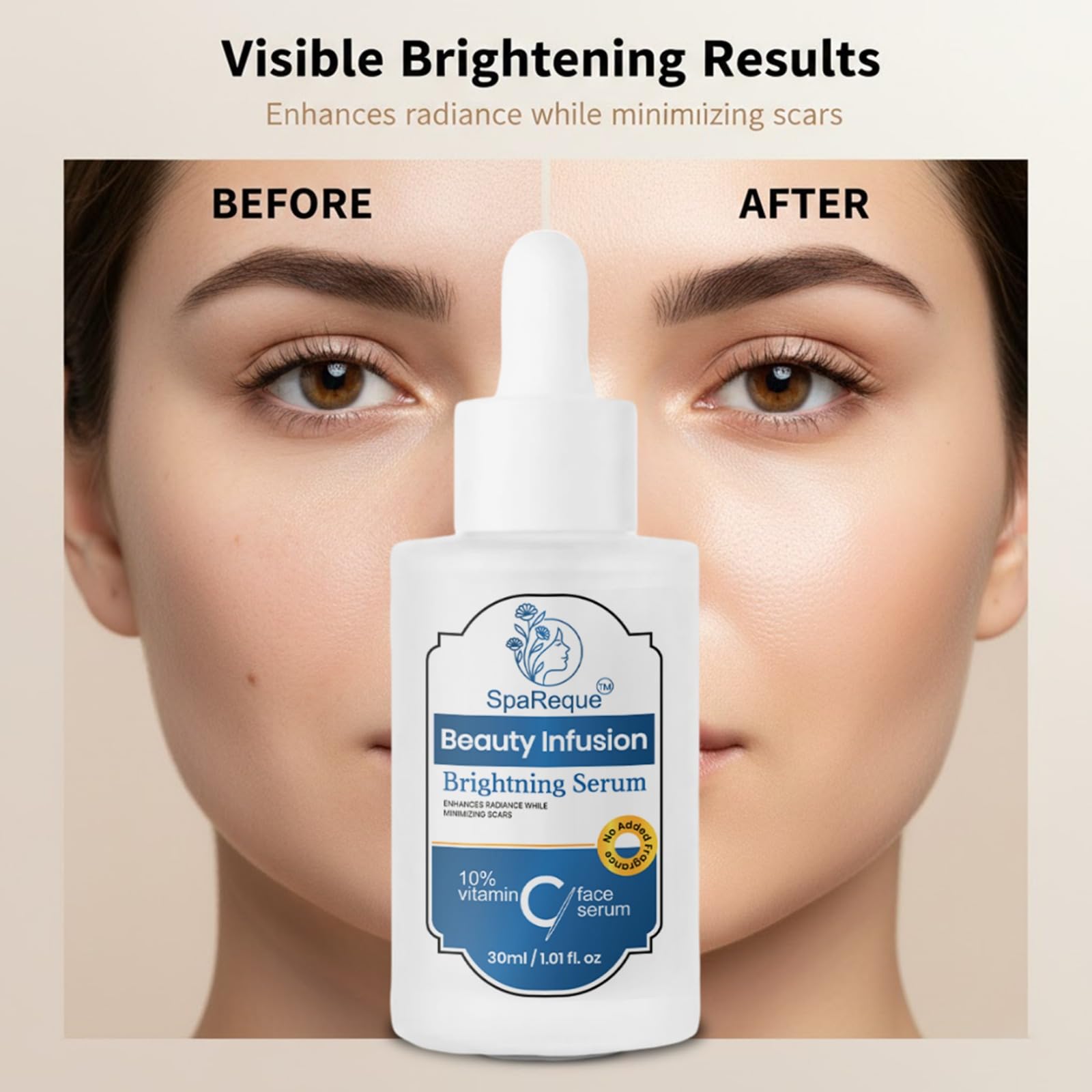 SPAREQUE 10% Vitamin C Face Serum for Skin Brightening & Anti-Dark Spots Suitable for Oily, Dry, Sensitive Skin For Men & Women 30ml 3