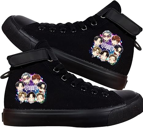 Amazon Co Jp Bts Bts 防弾少年団 キャラクタープリント ハイトップ キャンバスシューズ ユニセックス 大人用 レースアップ ノンスリップ ラバー スクール 野球ブーツ 軍 Color A Size 9 Uk ファッション