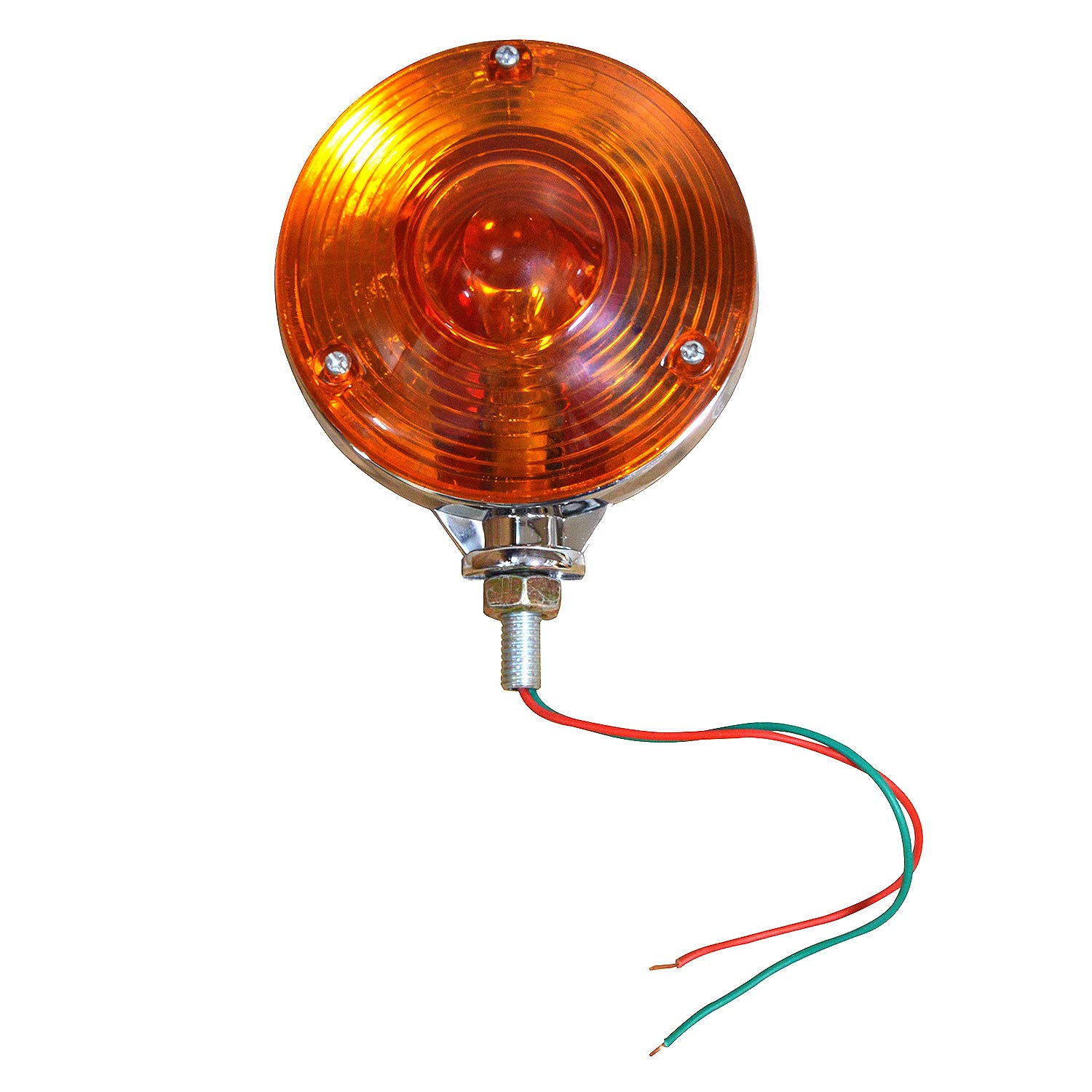 Assemblaggio di luci Rotonde Impermeabili a Doppia Faccia con lampadine da 24 V Competitivo per rimorchio per Camion SUV RV Fender Stop Turn Tail e Luce di Posizione, (Ambra/Ambra)(Cromato)