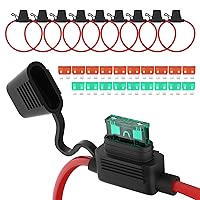 Vista 8 de DAIERTEK Portafusibles en línea 12V 12 AWG impermeable para fusible de cuchilla ATC/ATO con fusible en línea de 20 Amp 30 Amp 40 Amp, Portafusibles