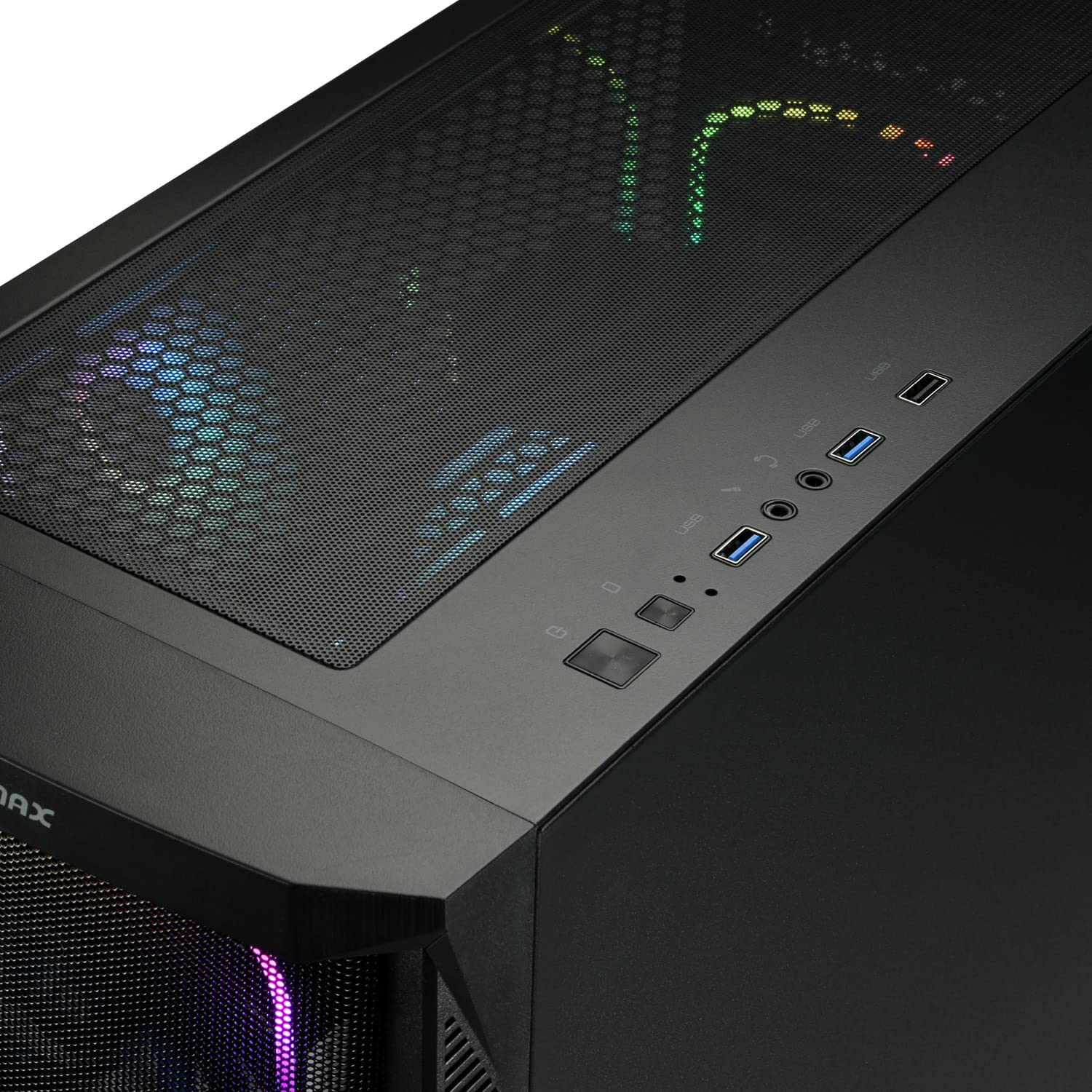 Enermax STARRYKNIGHT SK30 Custodia E-ATX per giochi per PC; Design frontale a rete curva (3 frontali SquA RGB indirizzabili da 14 cm; 1 frontale nero da 12 cm)
