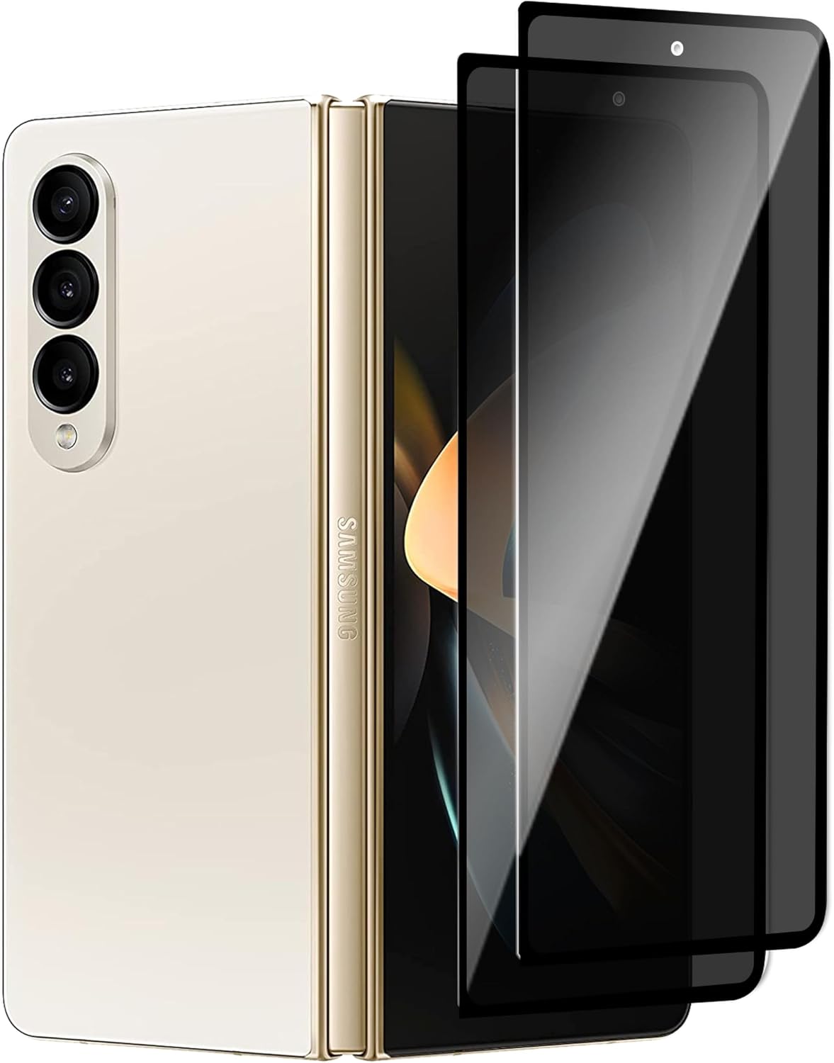 Pack of 2 privacy screen protectors for Galaxy Z Fold 4 privacy tempered glass protection anti-peeping privacy film anti-spy protective glass