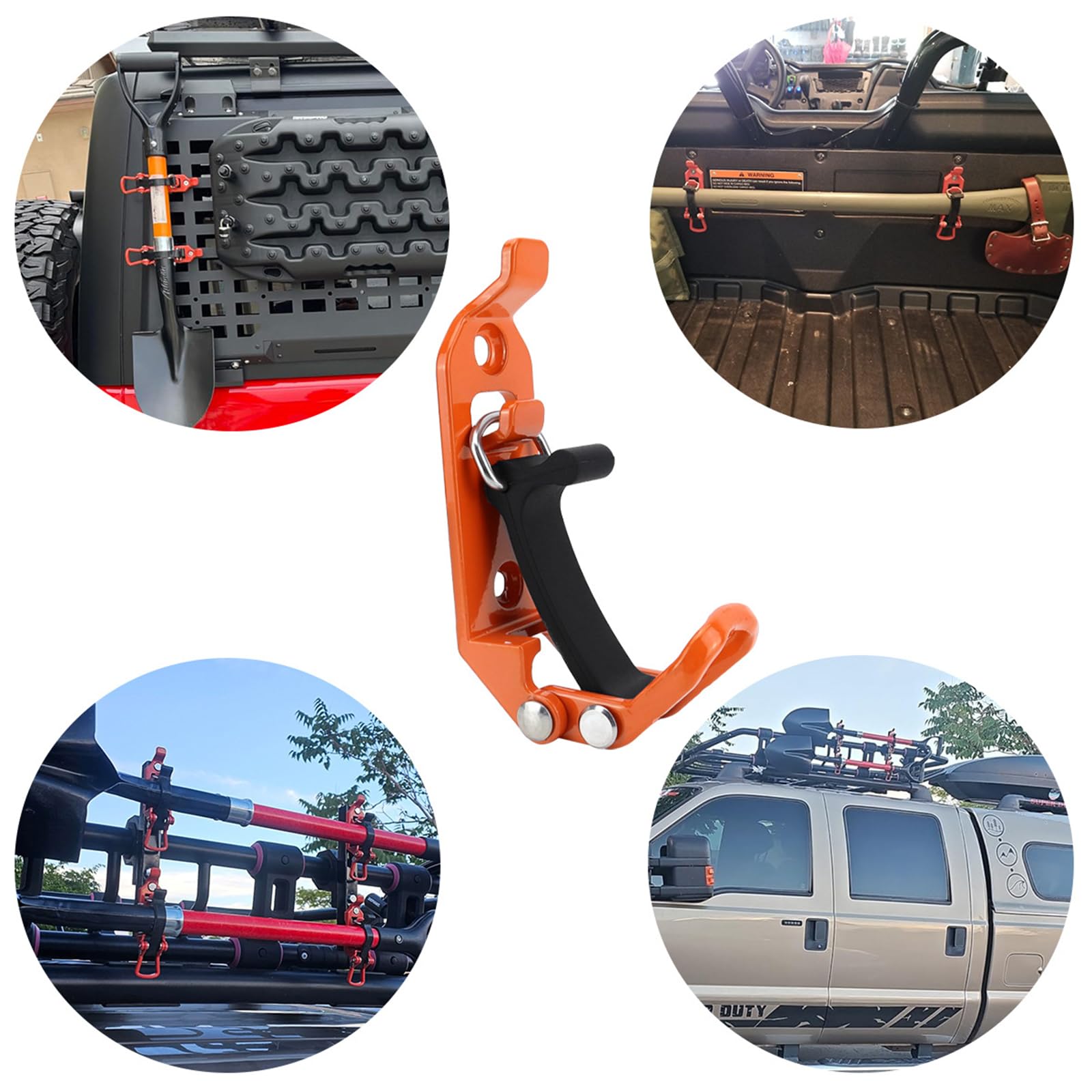 Pair Shovel Mount for Roof Rack Metal Rubber Clamps Quick Release Holders Simple Installation for Trucks & Boats