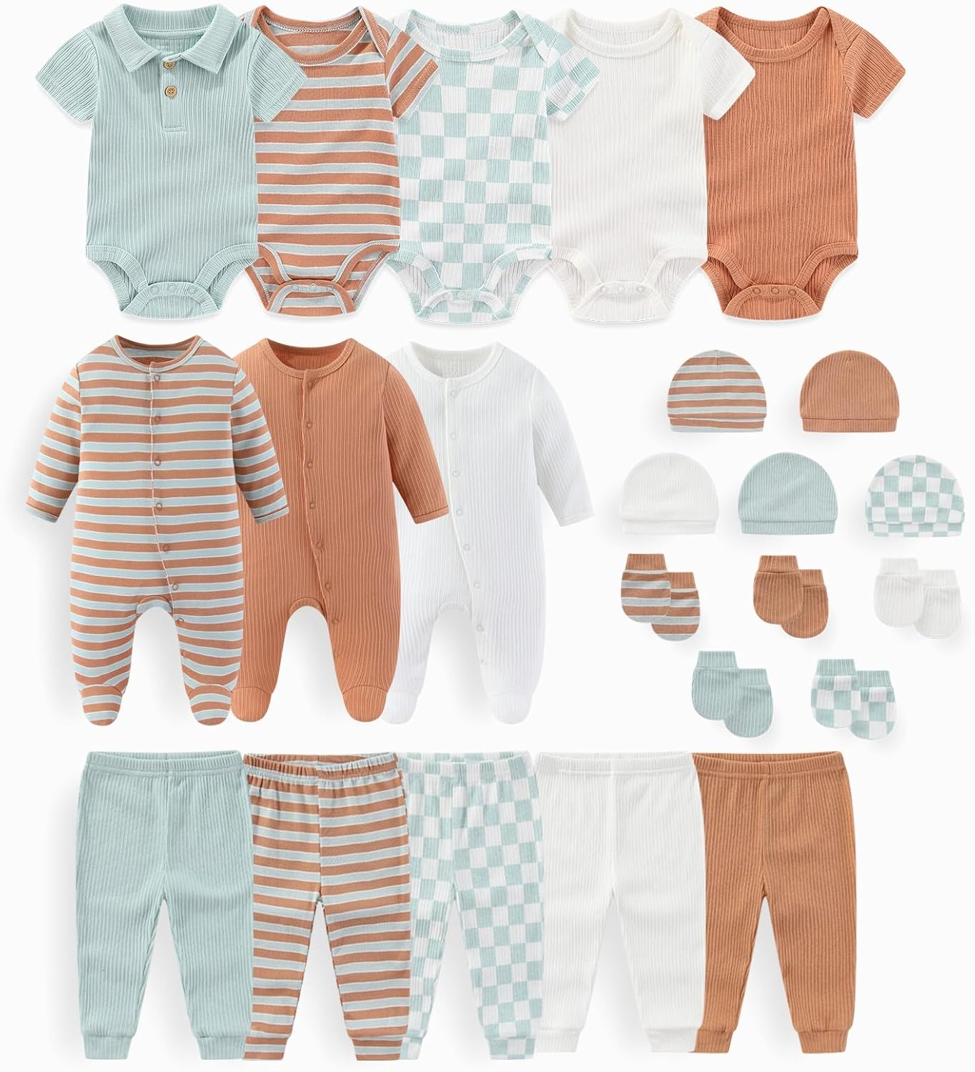JELYLOVE Unisex Baby Boy Girl Clohtes Pants Sets 23 pack Cotton Casual New born Clothing Comfort Infant Birthday Outfit
