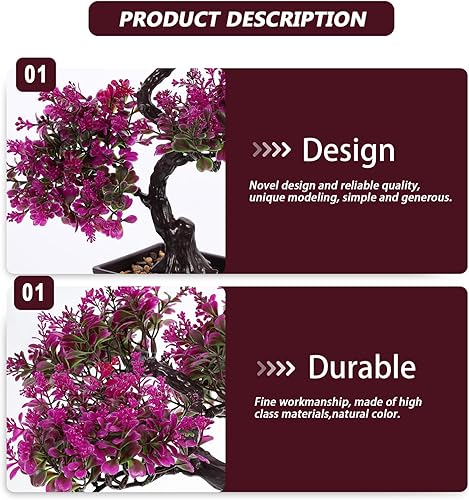 Miniatura 7 de Árbol falso de bonsái, plantas artificiales en maceta, plantas de plástico, adorno de bonsái para escritorio, decoración de boda, árbol bonsái de