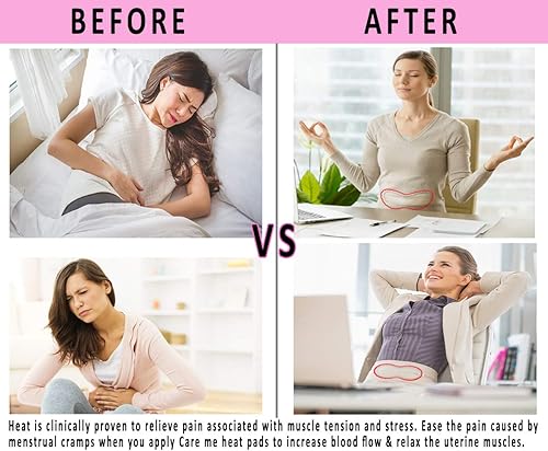 Miniatura 7 de Almohadilla térmica portátil para calambres menstruales y alivio del dolor menstrual, parches térmicos adhesivos en la ropa, adecuado para todo tipo