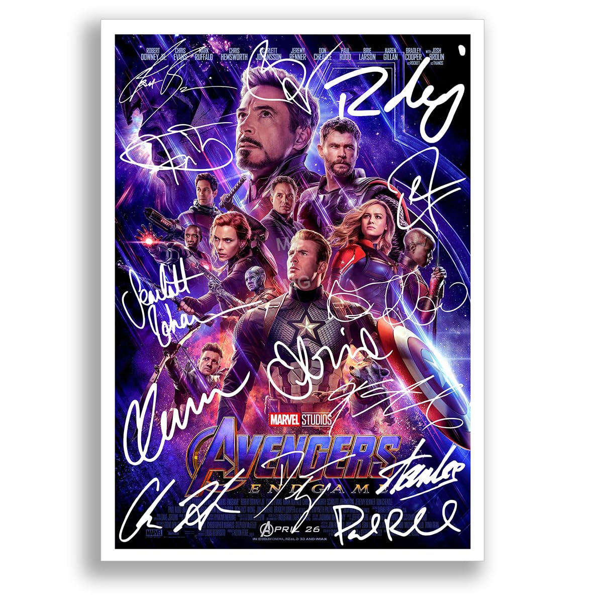 The Avengers All Movie Film Posters Cast Signed A4 Poster Photo Print Framed Autograph Gift Robert Downey Jr, Chris Evans, Mark Ruffalo, Chris Hemsworth (Avengers Endgame A4 Poster Only)
