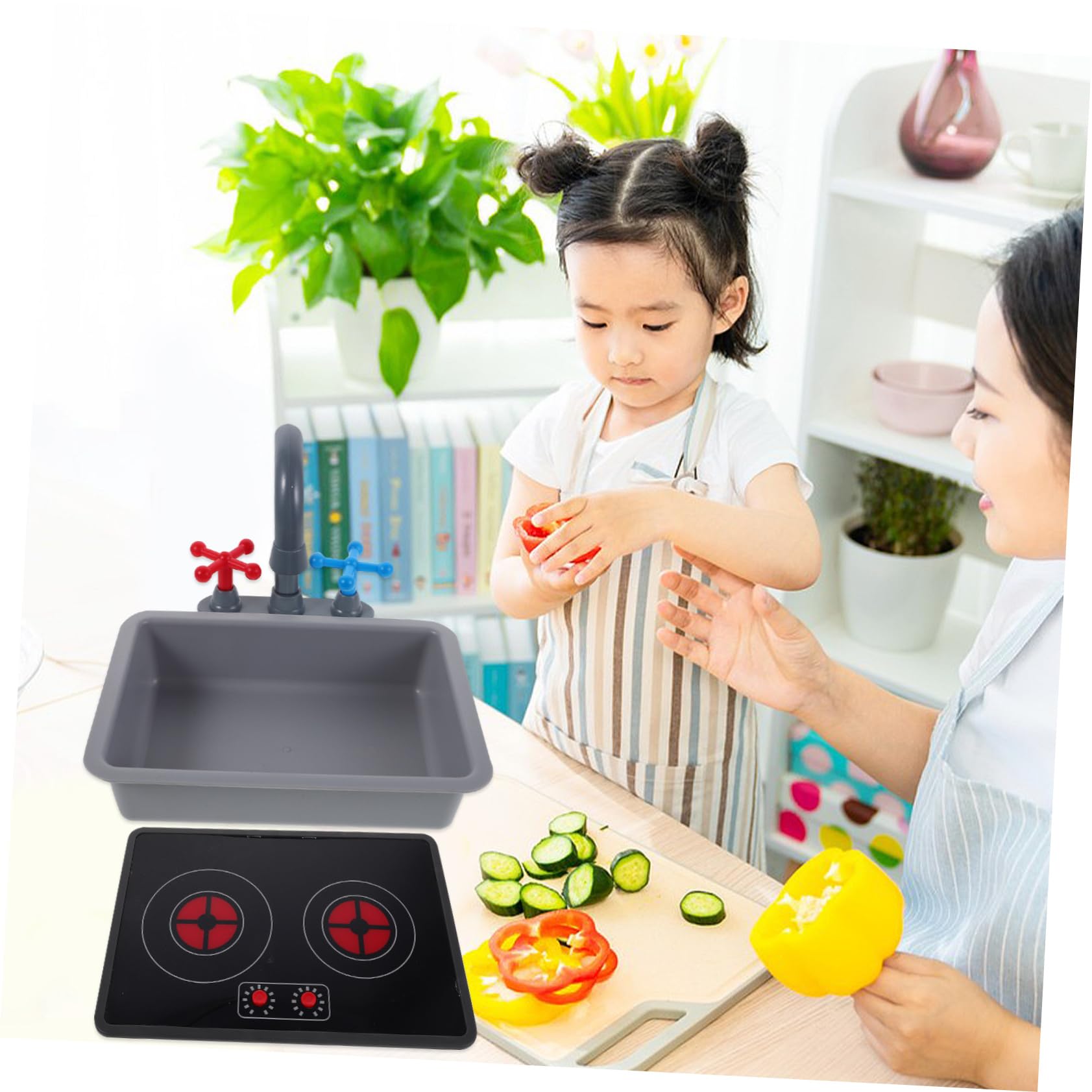 Gatuida Cucina per Ragazzo Ragazza con Rubinetto Piano Cottura Induzione e Accessori per Giochi di Ruolo Giocattolo per Lavastoviglie per Feste