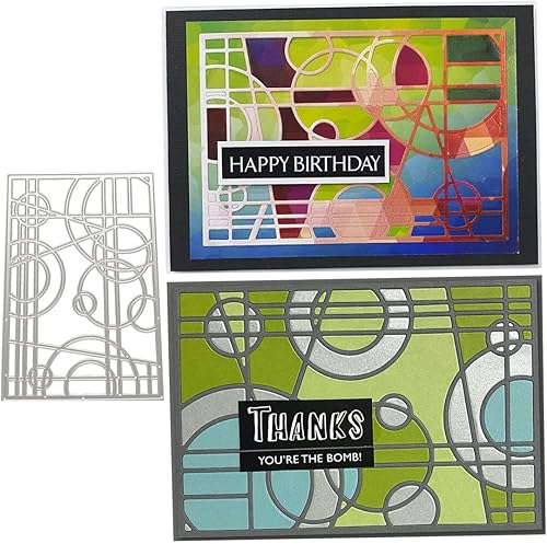 Plantillas de metal para álbumes de recortes, plantilla de grabado de acero al carbono para hacer tarjetas de papel (marco de fondo redondo-5.7 x disponible en Yaxa Venezuela