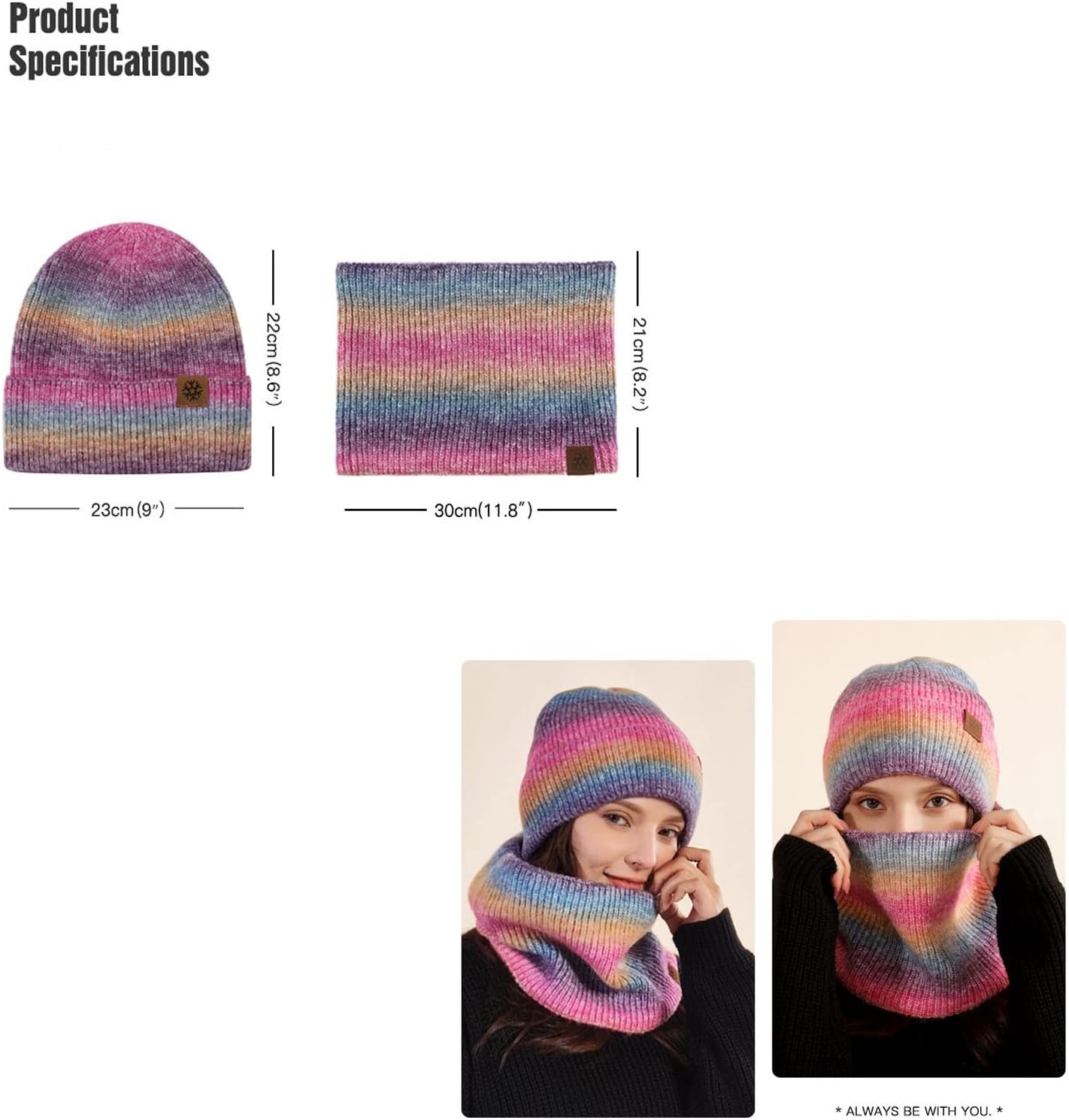 ニット帽 メンズ レディース 女性の屋外の冬の暖かいニットよだれかけ帽子 2 点セット 防寒 保温 (色 : Yellow curr