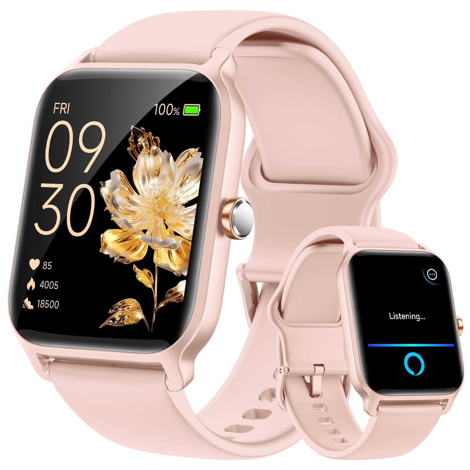 Fitpolo Smart Watch for Women Android & iPhone, Alexa Built-in [1.8" HD Screen] IP68 Waterproof Fitness Watch with Bluetooth Call (Answer/Make), Heart Rate/Sleep/SpO2 Monitor, 105 Sports Trackers