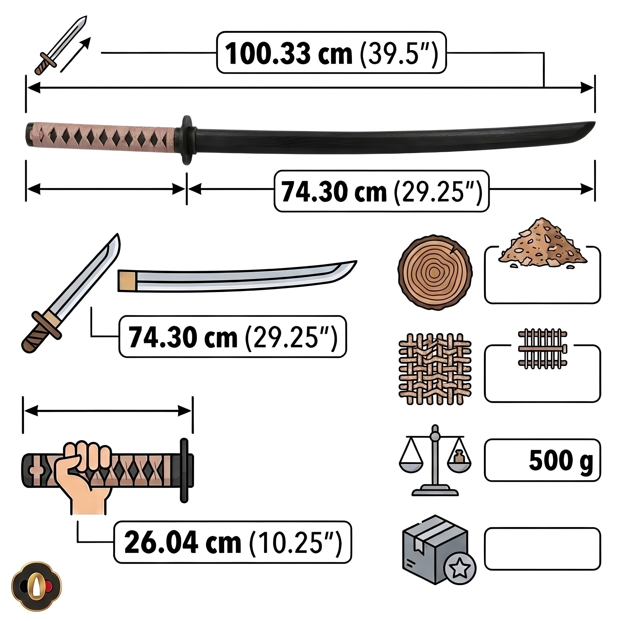 57 SPECIAL REPLICAS Dragon Bokken Katana Wooden Sword 100 cm for Training Professional (1807BS SZWARZ)