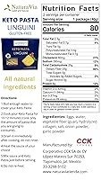 Vista 4 de Linguini Pasta Keto 2.82 oz Porciones de 21.41 oz Carbohidratos netos ceros Sin gluten Tipo italiano Seguro para diabéticos