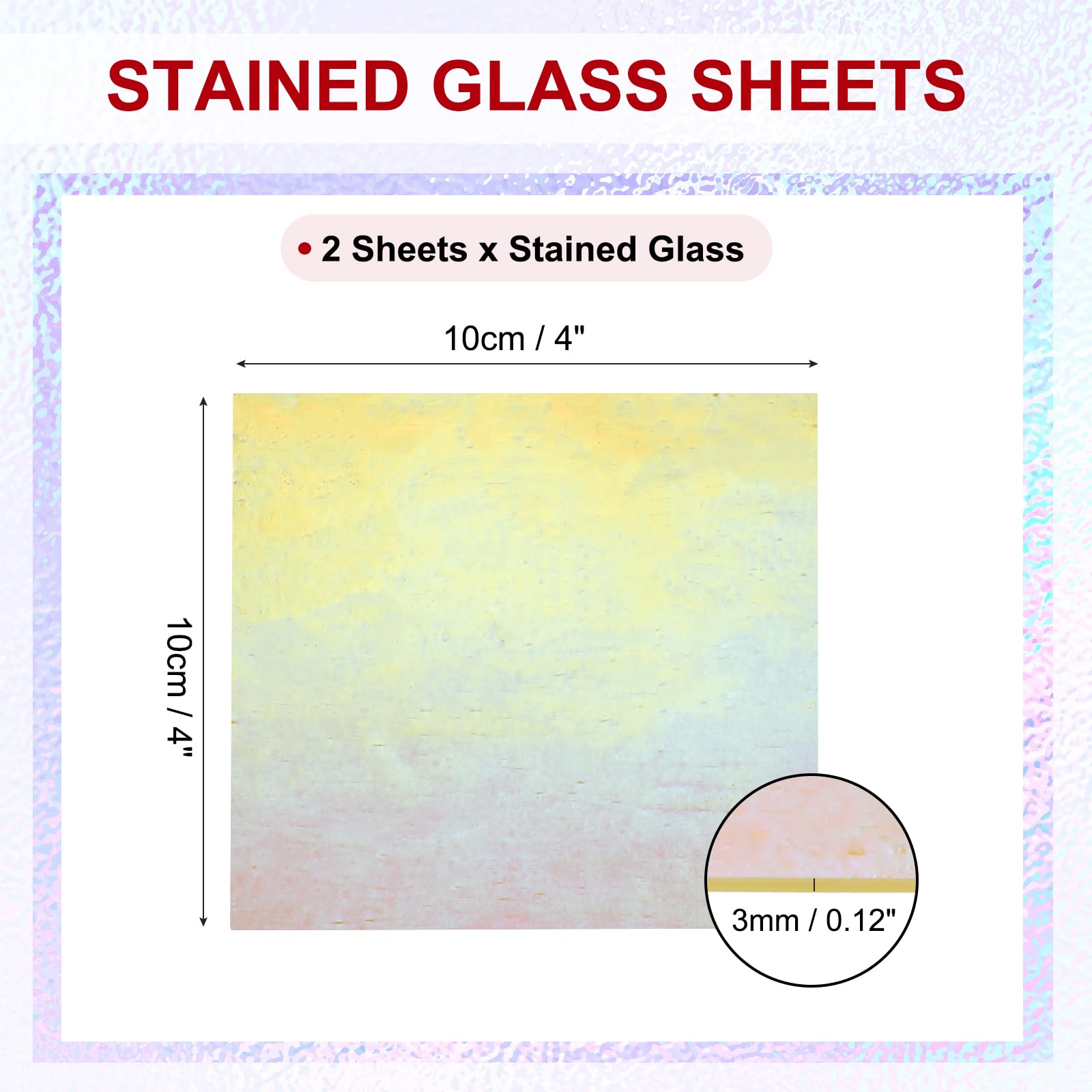 PATIKIL 4 x 4 Inch Transparent Stained Glass Sheets - Image 2