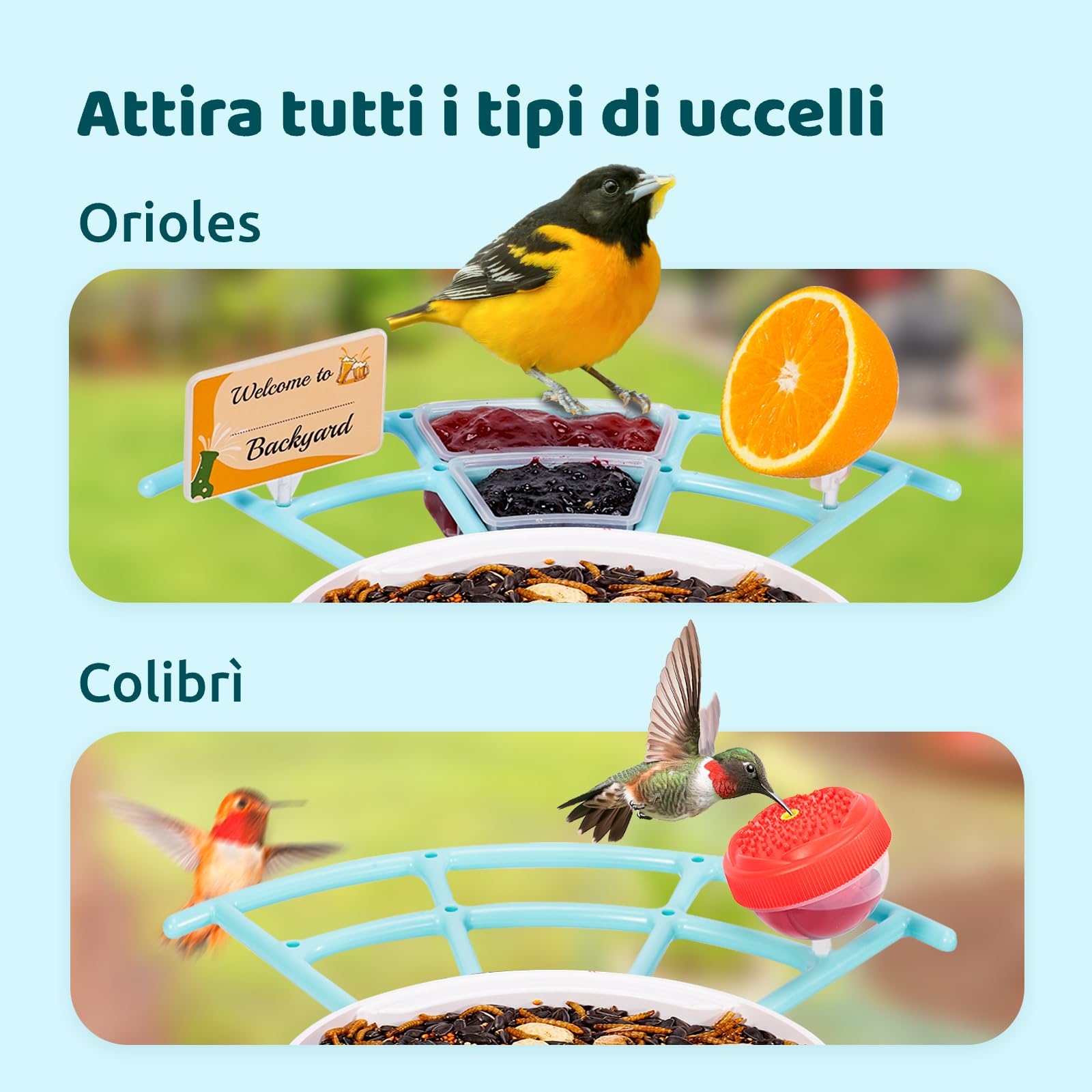 NETVUE Birdfy Pro Lite Vogelhaus mit Kamera, Vogelfutterstation mit Kamera & DIY Multifunktionsständer, Futterstationen für Wildvögel, Vogelfutterspender mit Meisenknödelhalter, Wasser/Gelee Feeder