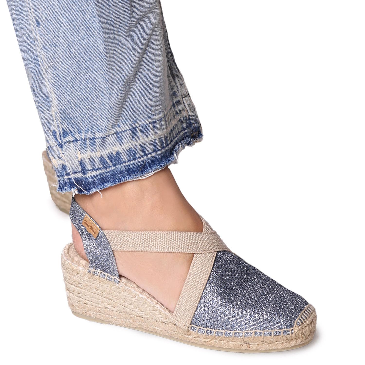 TONI PONS Triton - Espadrille compensée végétalienne pour Femme de en Tissu de Coton.