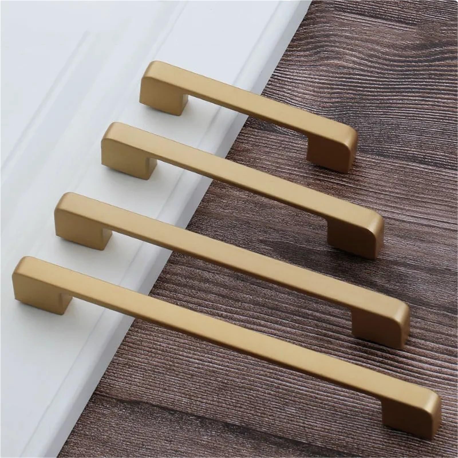 4 Pcs Gold Furniture Door Handles Zinc Alloy Kitchen Cabinet Cupboard Pulls Drawer Knobs Hardware(160mm)
