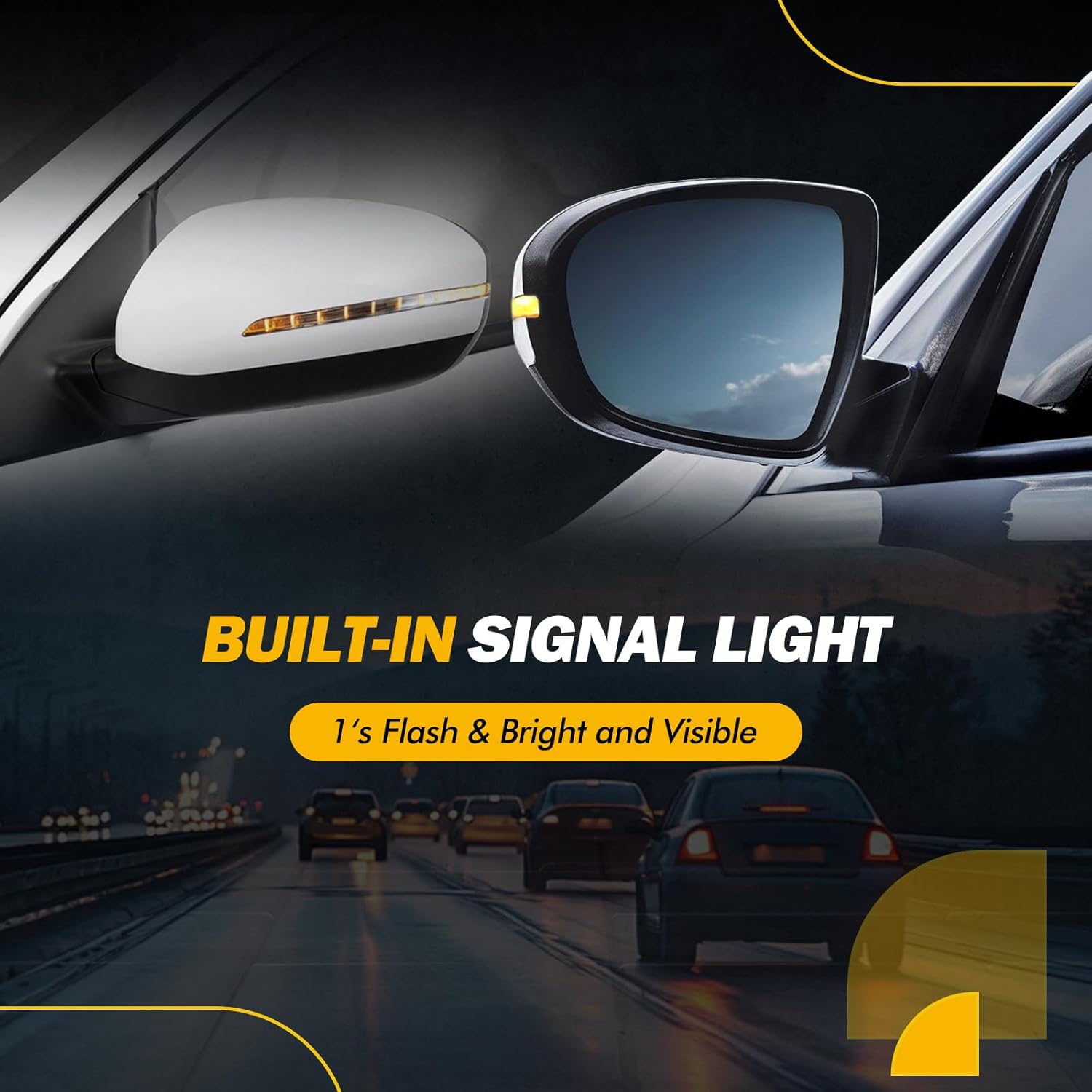 2011 2012 2013 Left Driver Side Mirror Rear Door View Mirror Compatible with Kia Optima EX/LX/SX, Folding/in-housing/Signal Light System/HD Glass,Replace 876202T110 KI1320152(White,5pins)