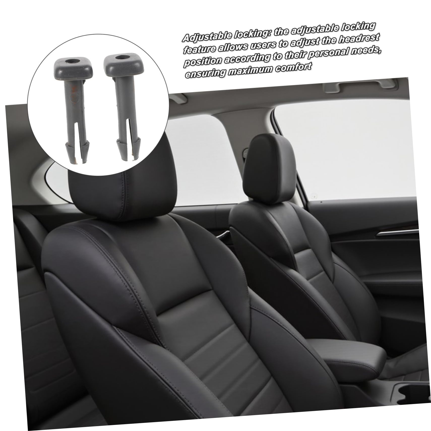 Guide Bloccaggio Poggiatesta Auto in Plastica Regolabile Set da per Sedili Anteriori Camion e Veicoli Compatibili