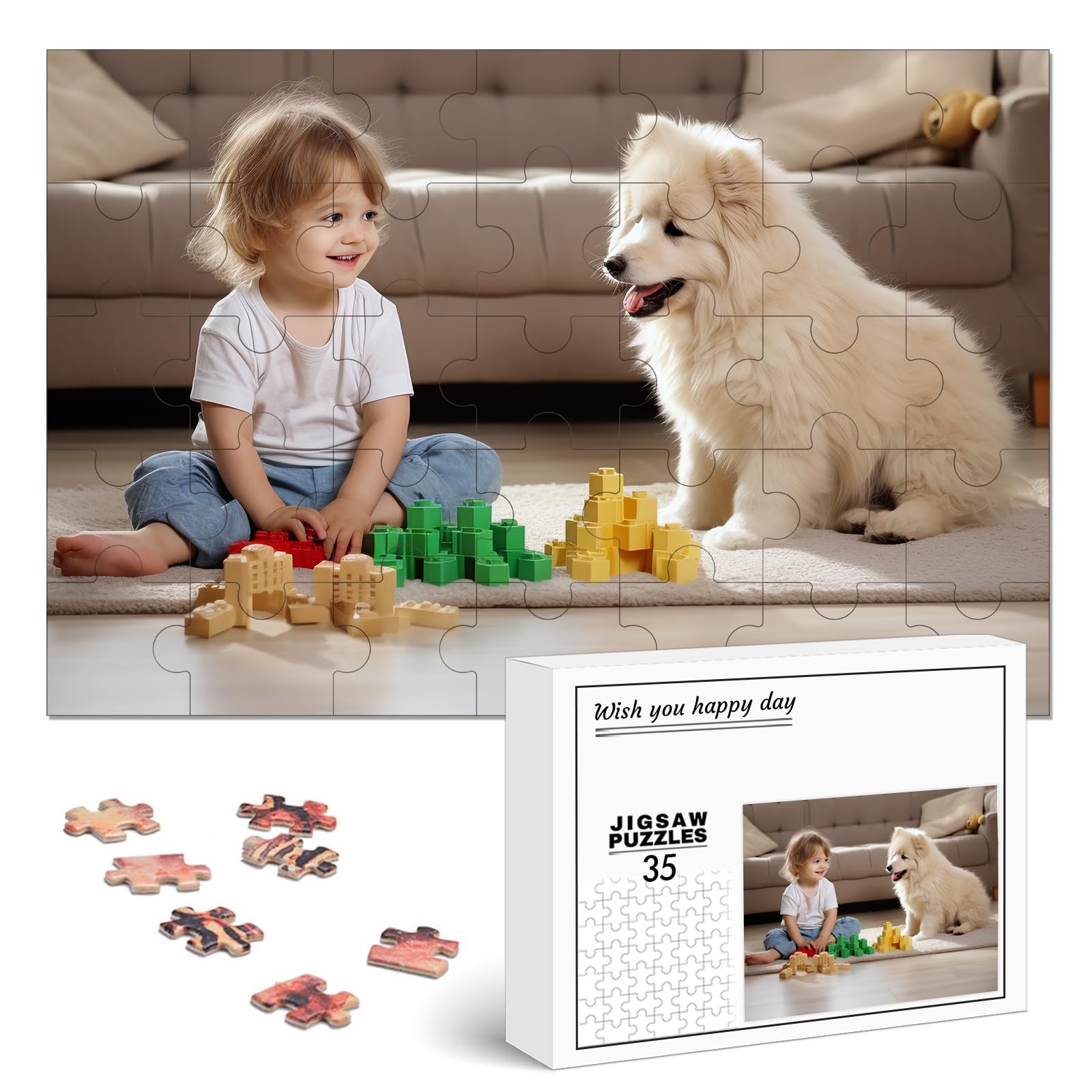 Custom Photo Puzzle - Personalized Jigsaw With Your Picture & Glossy...