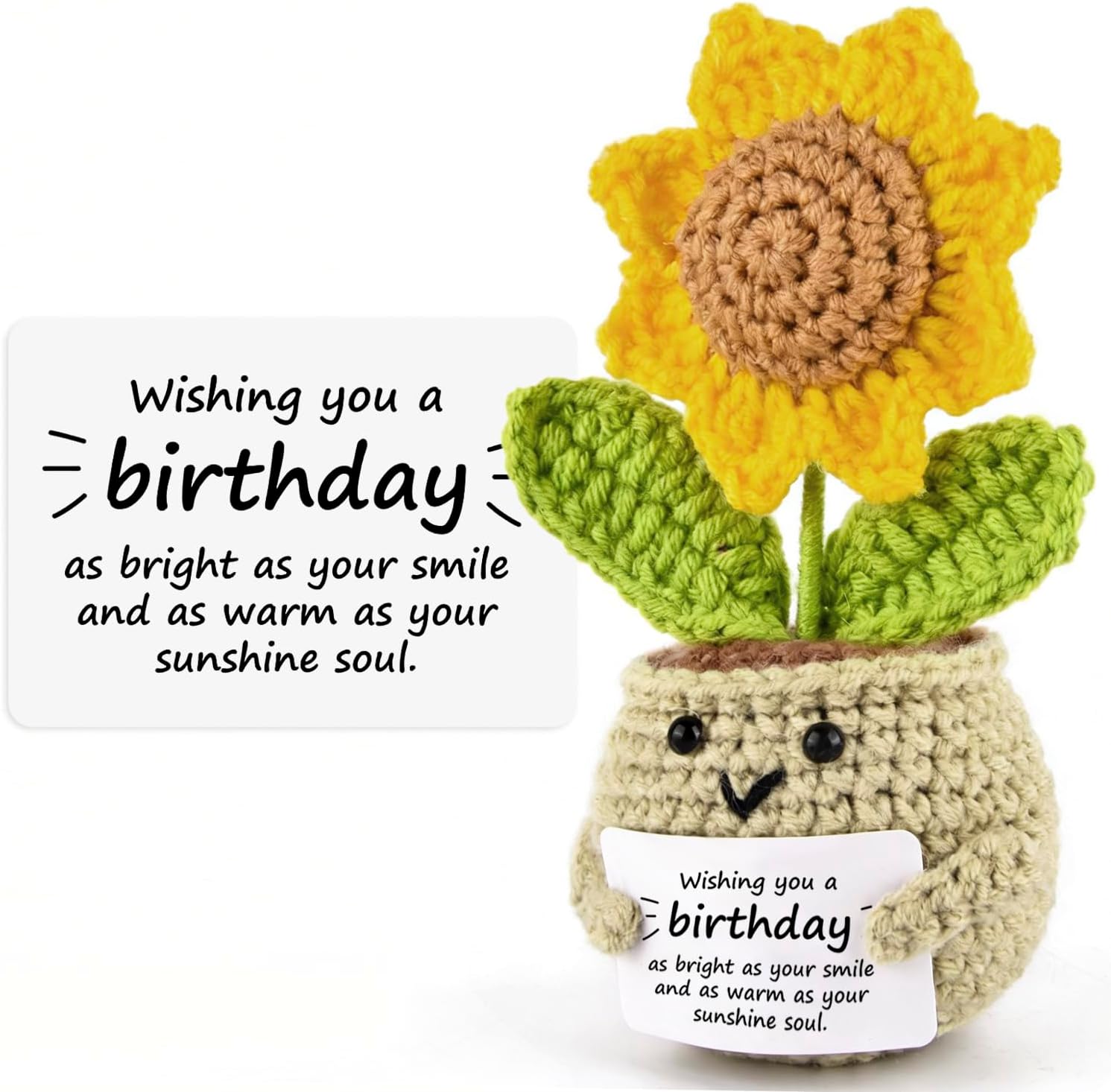 Birthday Gifts for Women Men,Happy Birthday Gifts Crochet Sunflower