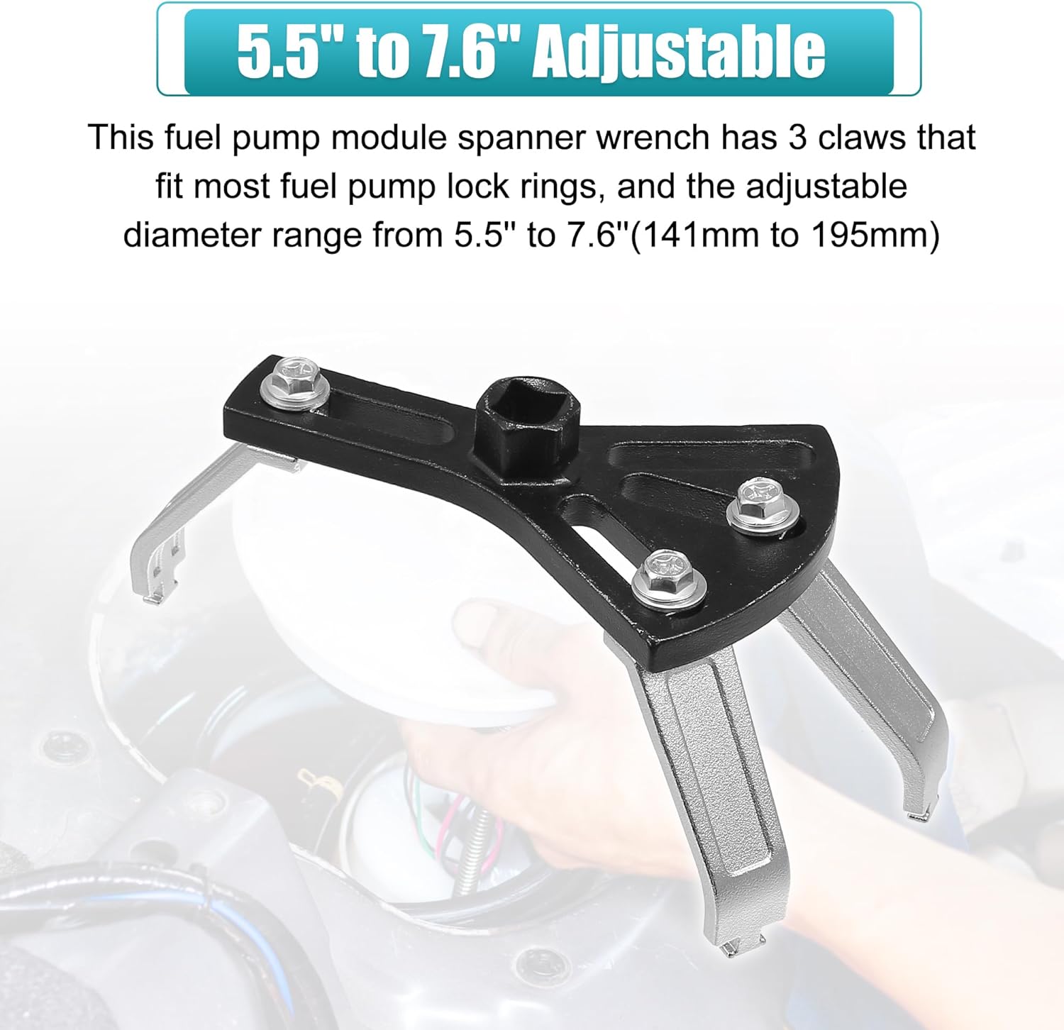 X AUTOHAUX 1 Set Car Fuel Pump Removal Tool Universal Adjustable Fuel Pump Lock Ring Tool Lock Ring Spanner