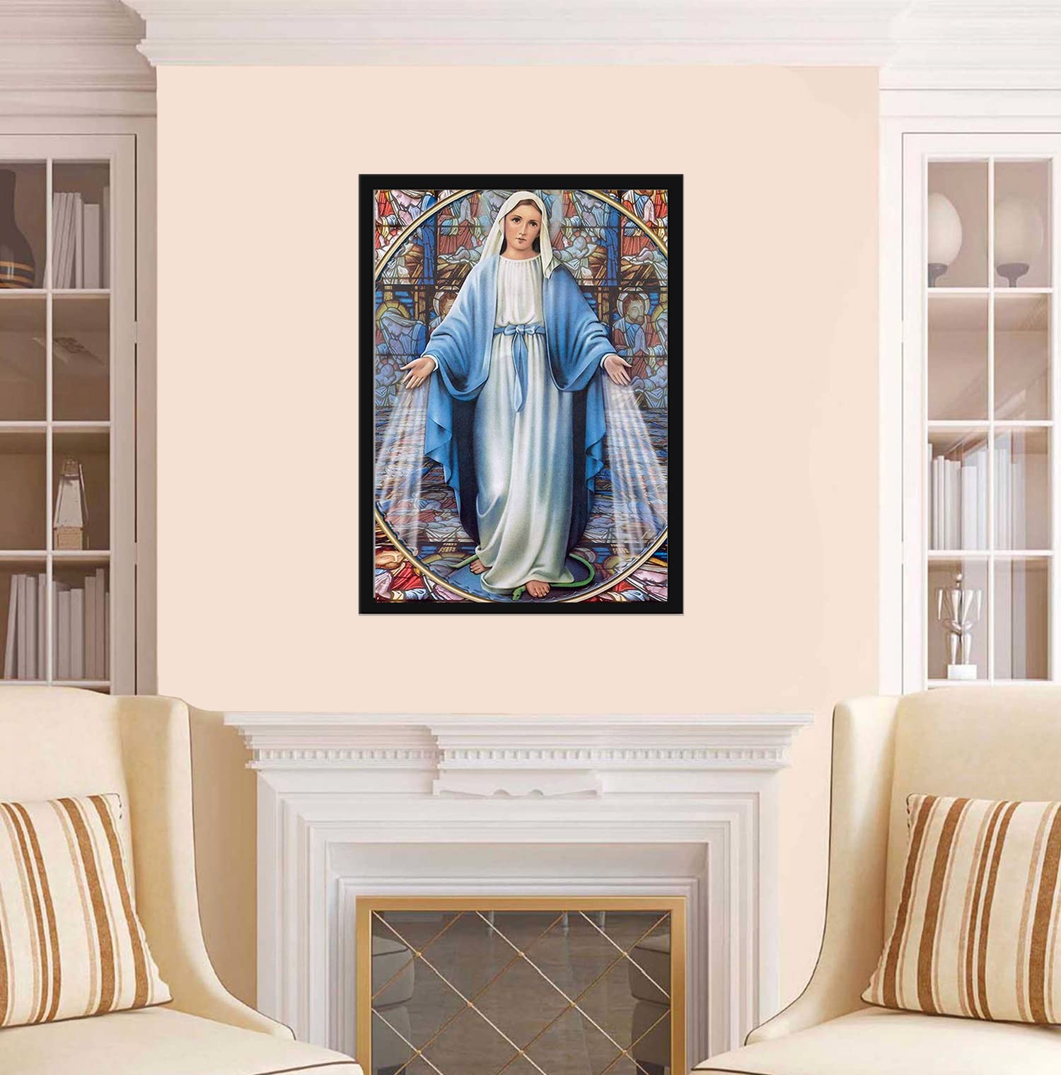 DIY 5D Diamond Painting Set – Maagd Maria, Volledige Steentjes, Vierkant, 12x16 Inch – Kruissteek Alternatief Met Strass, Muurdecoratie