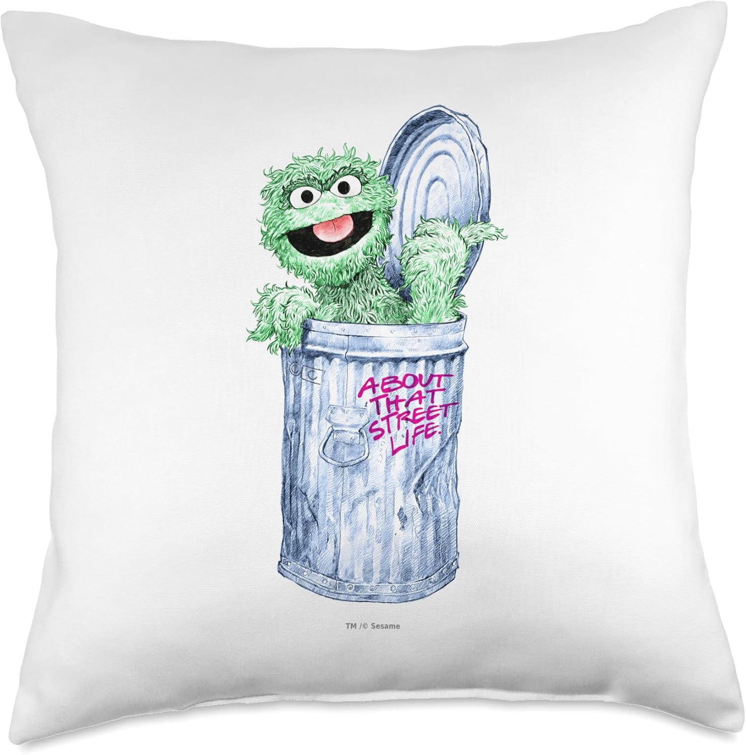 Sesame Street Oscar the Grouch Street Life Throw Pillow