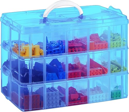 Miniatura 1 de Caja de almacenamiento para Lego, organizador de almacenamiento apilable con 30 compartimentos para Lego, almacenamiento para muñecas Barbie,
