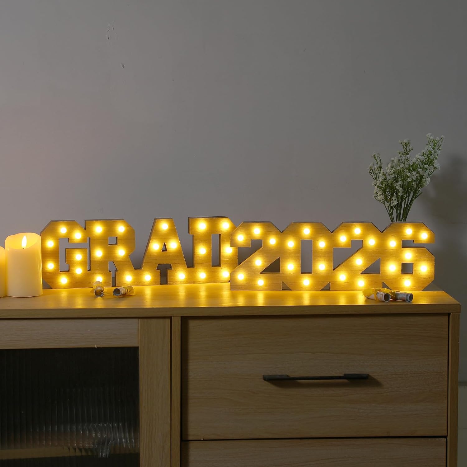 2026 Graduation Decorations- Light Up Letters 'Grad 2026'-Graduation Party Decorations Table Signfor for Kindergarten Preschool High School College GraduationPreschool High School College Graduation