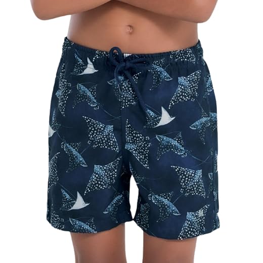 Bermuda Short Tactel Infantil Juvenil Masculina Com Elastano Bermuda Infantil Mash Short Praia Verão Dryfast Mar Azul Menino
