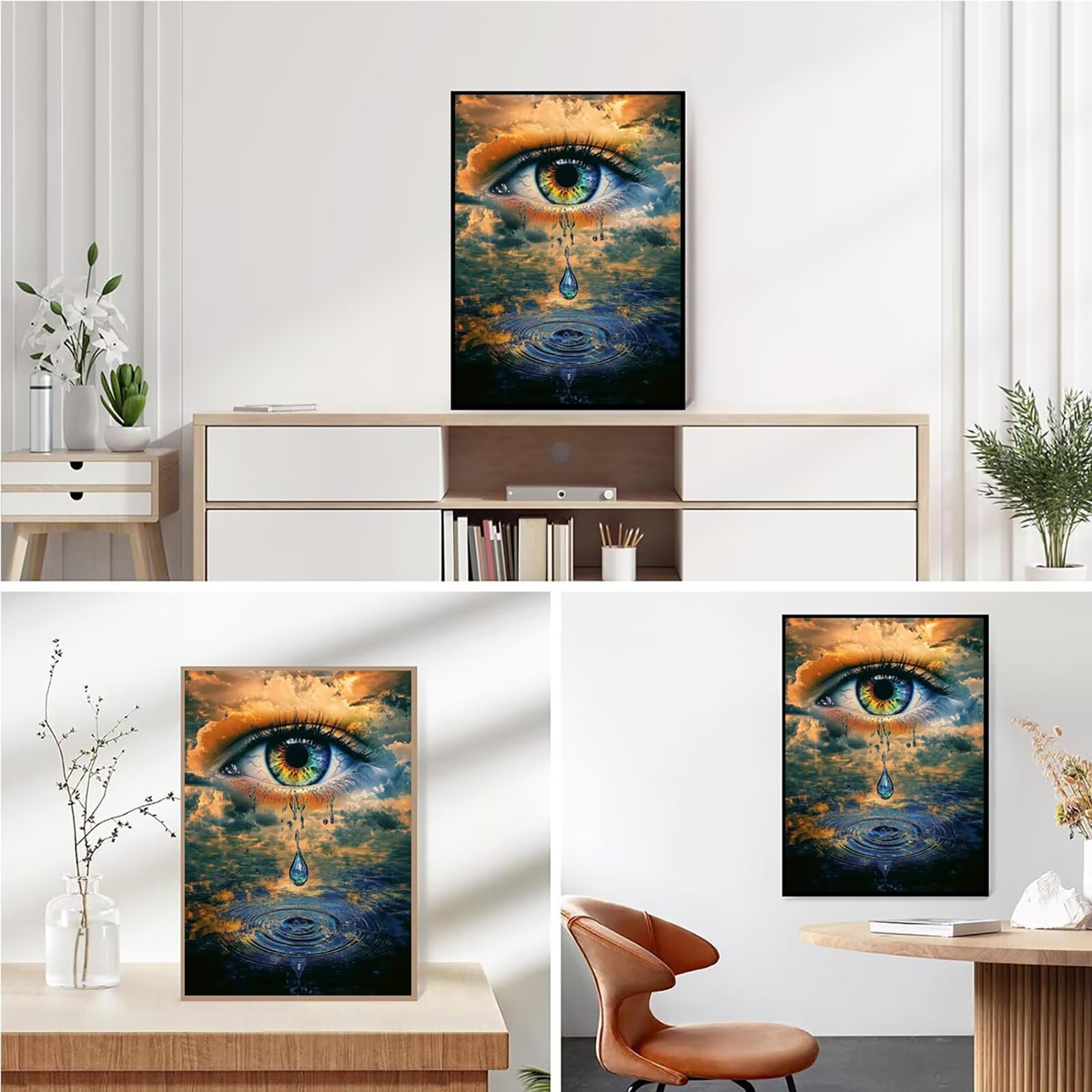 Diamond Painting Kit Completo, Diamond Painting Occhio, 5D Quadrato Pittura Diamante Kit Manualidades Adultos DIY Diamantini Crystal Art Disegni Ricamo Punto Croce Artigianale, 90x120cm Sogno j0-582