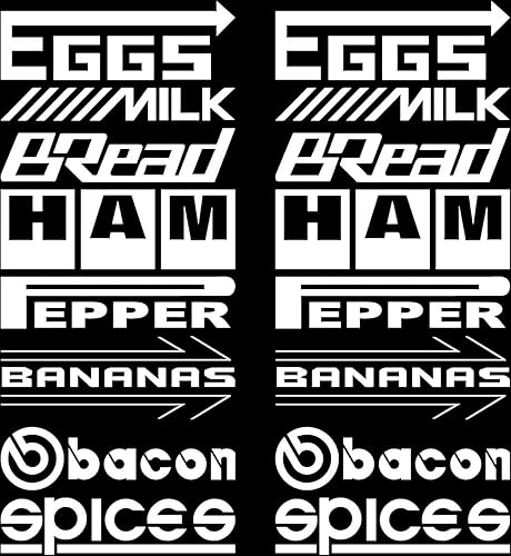 Miniatura 3 de Juego de 16 calcomanías divertidas para patrocinador, calcomanías de vinilo para automóvil, calcomanías de marca, huevos de desayuno, leche, Negro