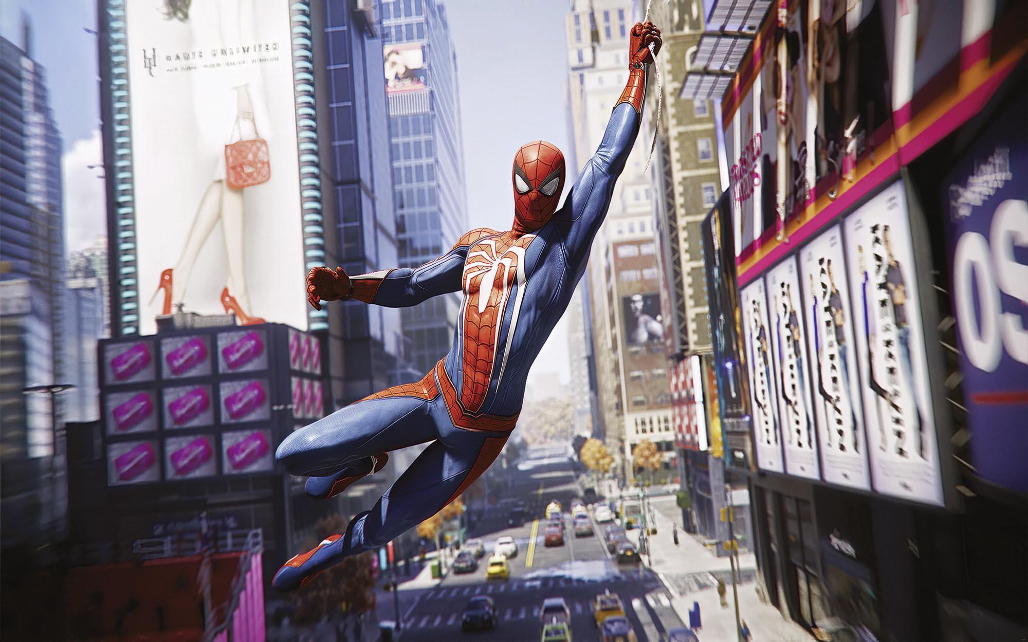 Komar Vlies Fototapete - Marvel Spider-Man City Swing - Größe 400 x 250 cm - Tapete, Kinderzimmer, Kindertapete