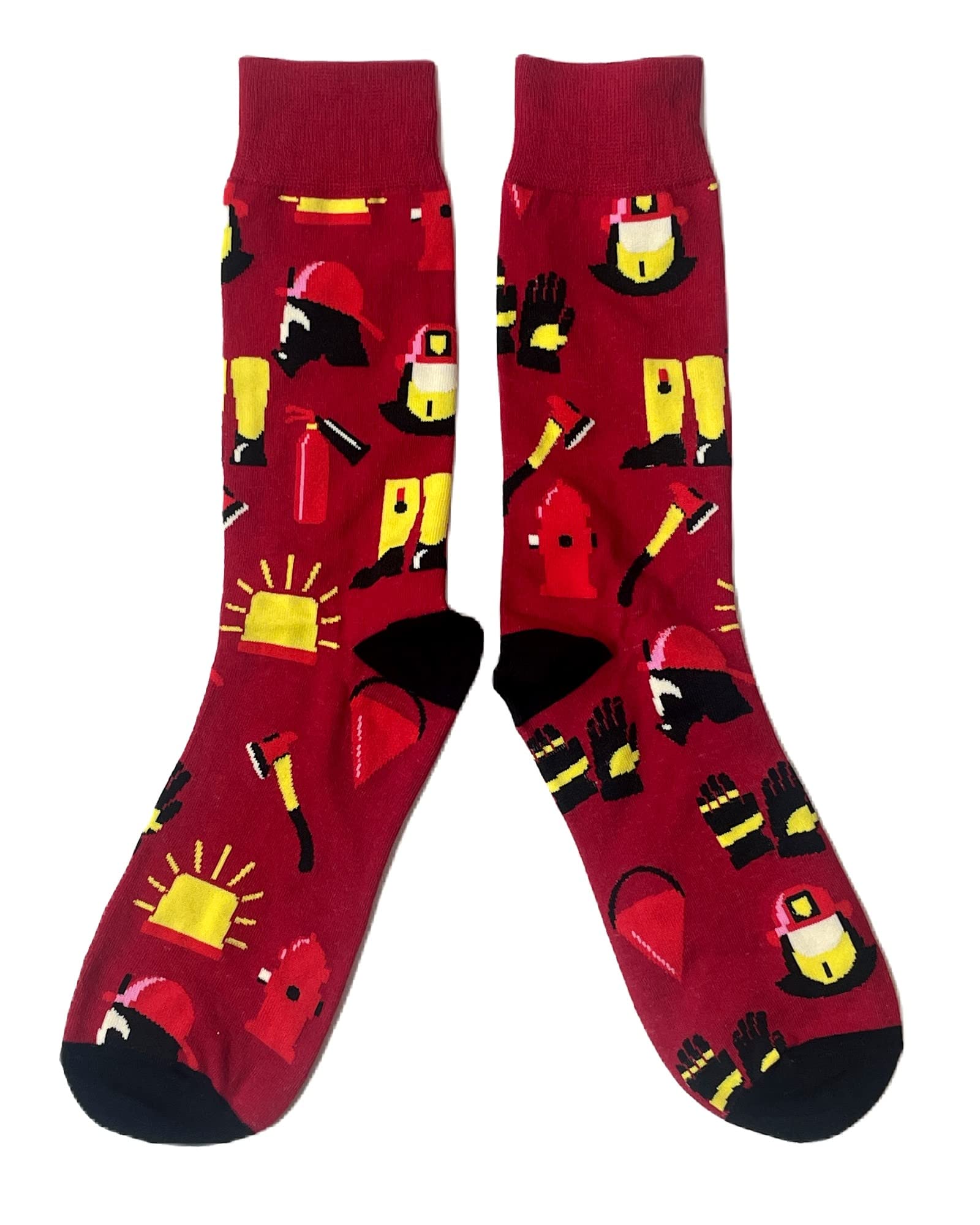 Men's Red Fire Fighter Fireman Socks 6-10 Uk / 39-44 Eur / 7-11 Us