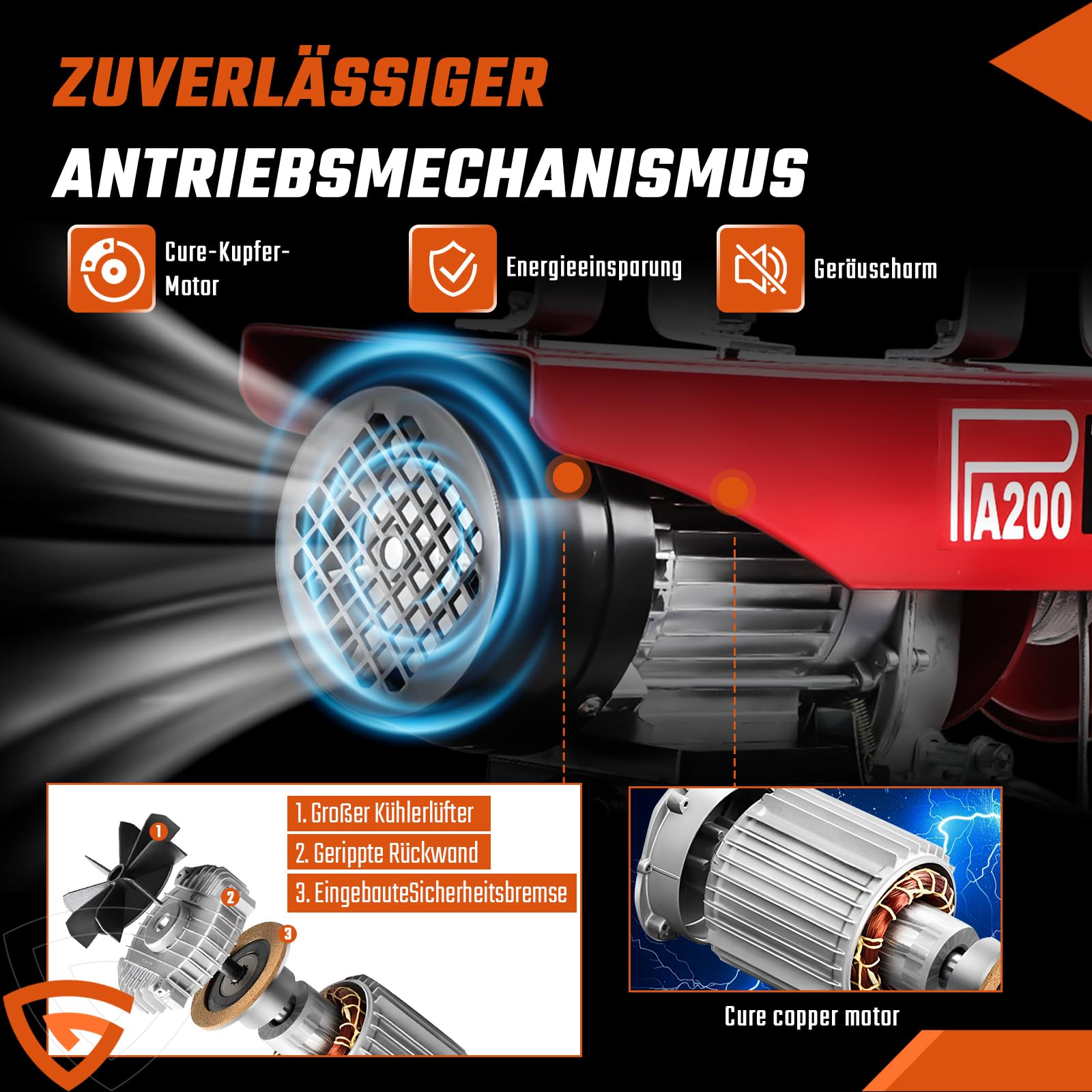 Seilwinde Elektrisch 230v 100/200 kg Tragkraft 12m Hubhöhe Stahlseil inkl.10m/min Hubgeschwindigkeit mit kabelloser Fernbedienung(100m) MOBILE Seilzug elektrisch Seilhebezug Hebezug