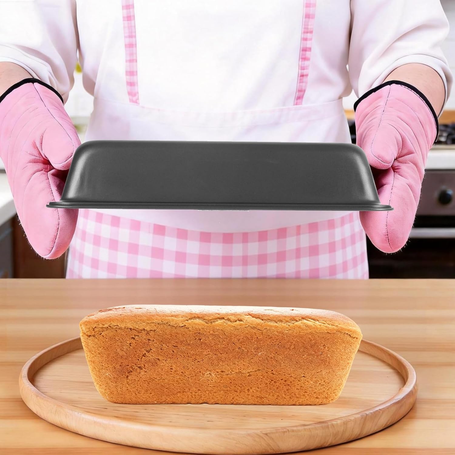 8 PCS 13" x 5" Carbon Steel Long Bread Loaf Pans for Baking Bread Black Extra Large Bread Pans for Homemade Bread Nonstick Bread Tins for Baking Rectangle Cake Pan for Oven Baking