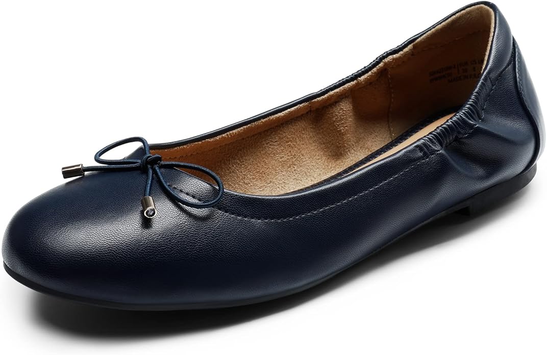 DREAM PAIRS Ballerina's voor dames, opvouwbaar, ronde neus, zachte slip-on platte schoenen met strik voor feestelijke gelegenheden, luipaard, 36.5 EU