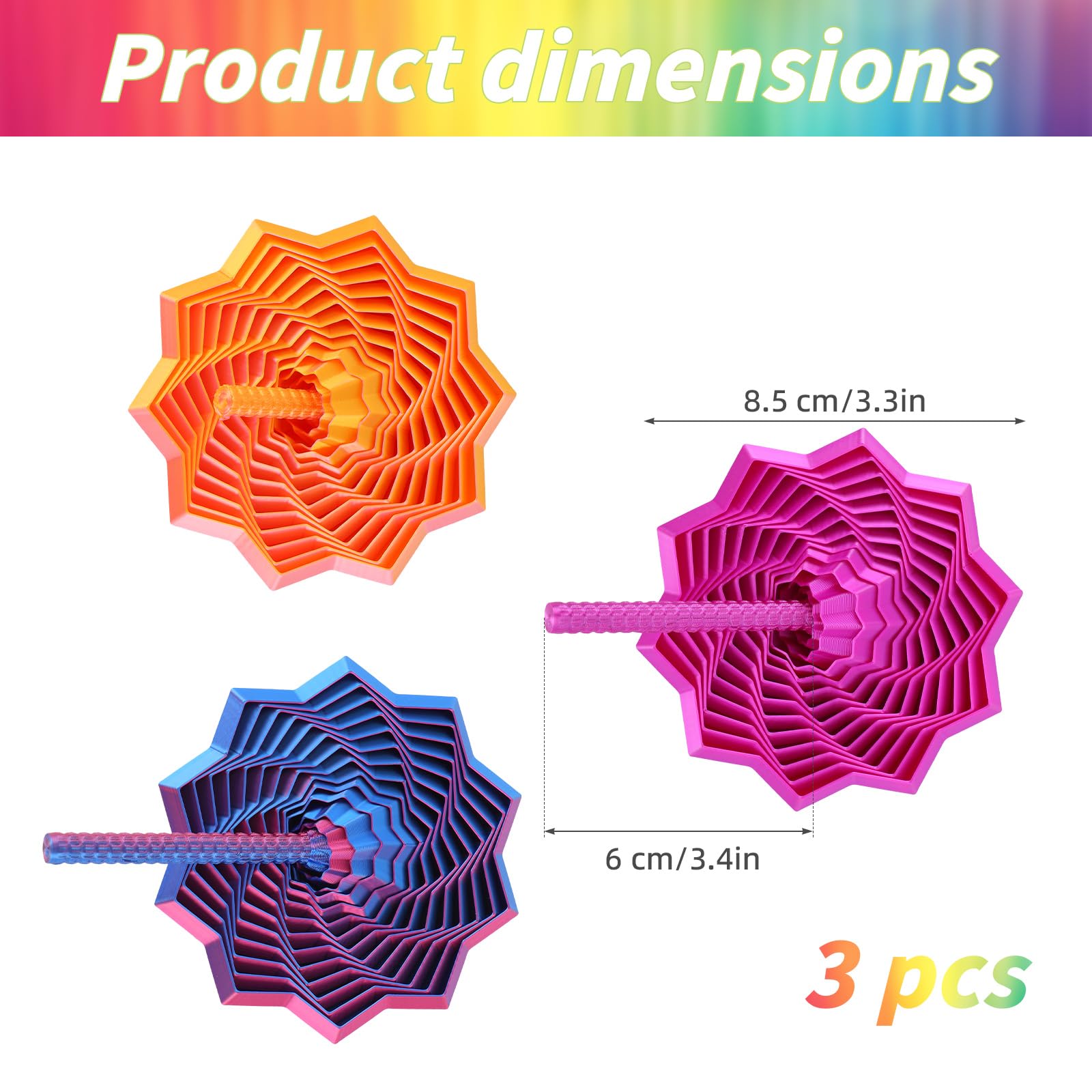 Goktvai 3pcs Expandable Honeycomb Stars with Handles - Image 2