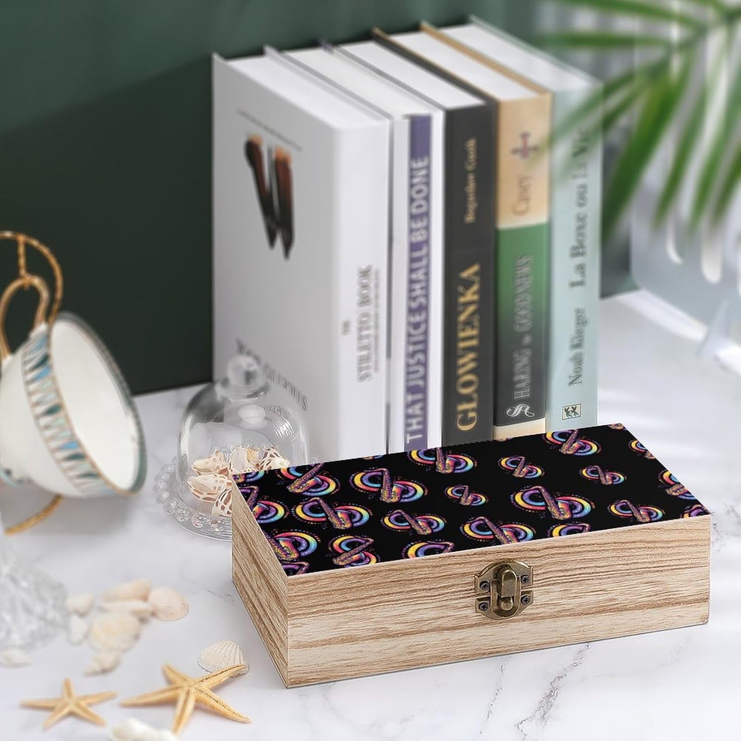 Saxophonist Music Notes Saxophone Wooden Box with Lid Storage Makeup Craft Jewelry Organizer Boxes Home Decor image 4