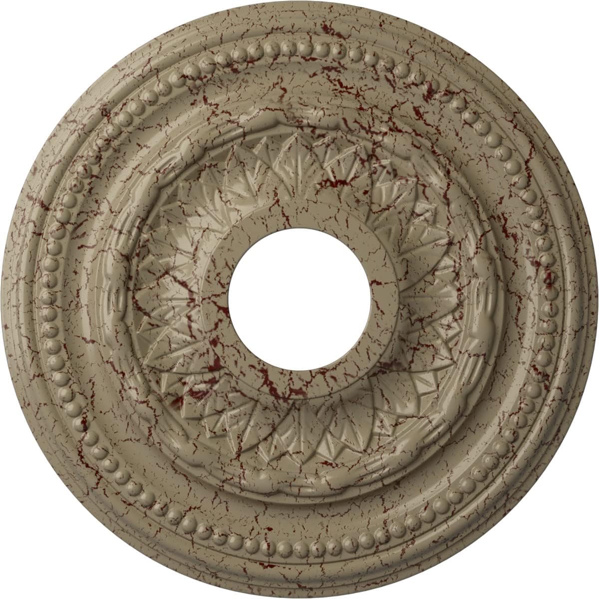 Ekena Millwork 15 3/4"OD x 3 1/4"ID x 1"P Galway Fits Canopies up to 3 1/4" Ceiling Medallion, Gobi Desert Crackle