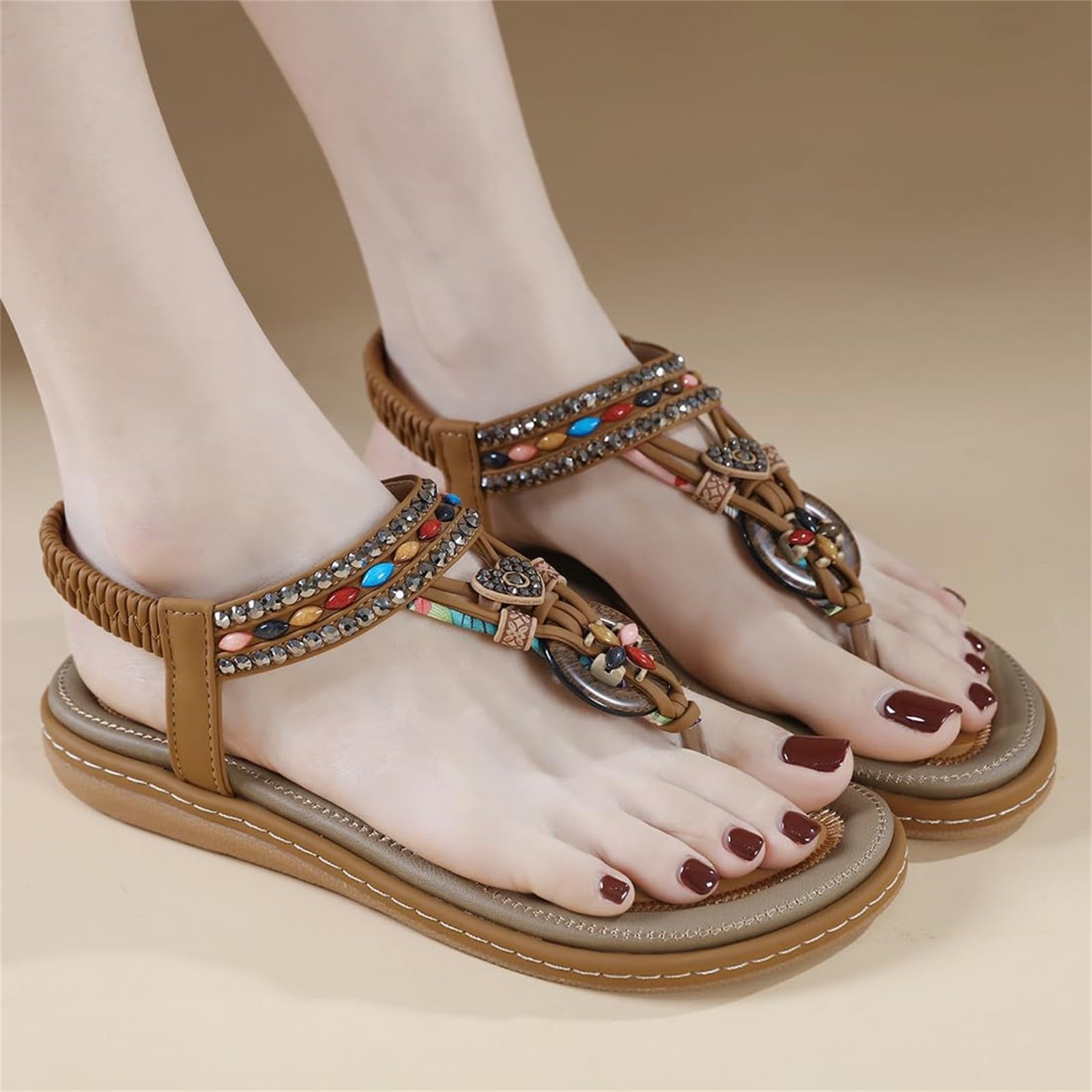 Scarpe Tela Donna Ciabatte Estive Eleganti Sandali da donna nuovi estivi comodi alla retrò stile etnico leggero da spiaggia per le vacanze con tacco elastico Espadrillas Scarpe Eleganti Comode