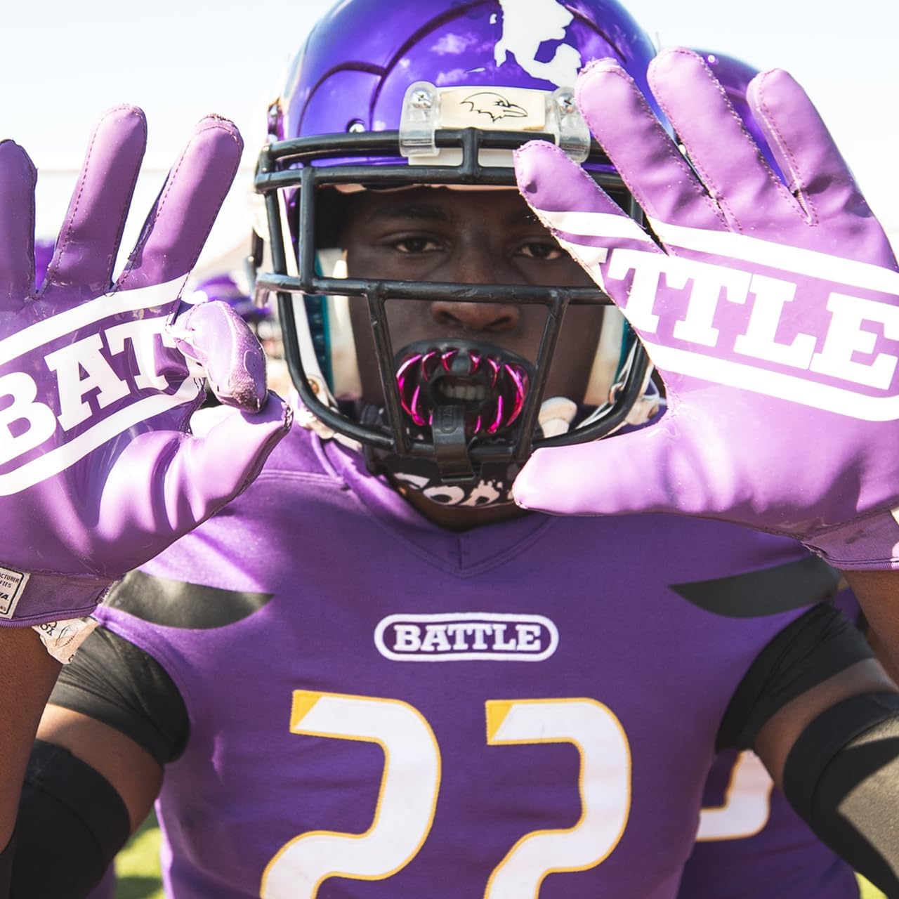 Battle Sports Chrome 3D Predator Oxygen Mouthguard - Convertible Strap, Superior Airflow & Better Performance, Maximum Protection, Works with Braces