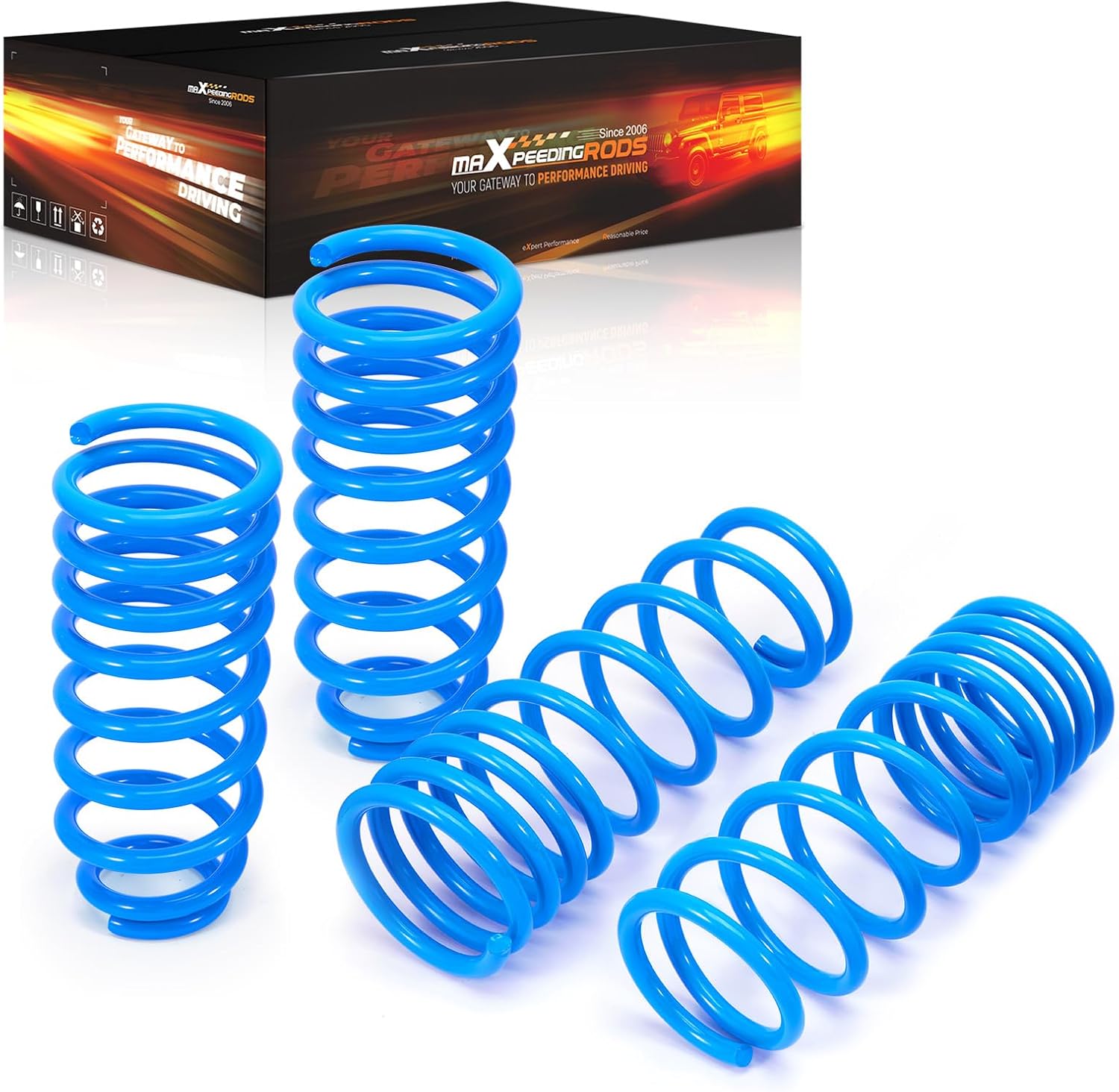 maXpeedingrods Lowering Springs for Honda Accord 2008-2012, for Acura TL 2009-2014, for Acura TSX 2010-2014, SAE 9254 Cold-Wound Steel Coil Springs (Lowering Front 2" Rear 1.8") Blue