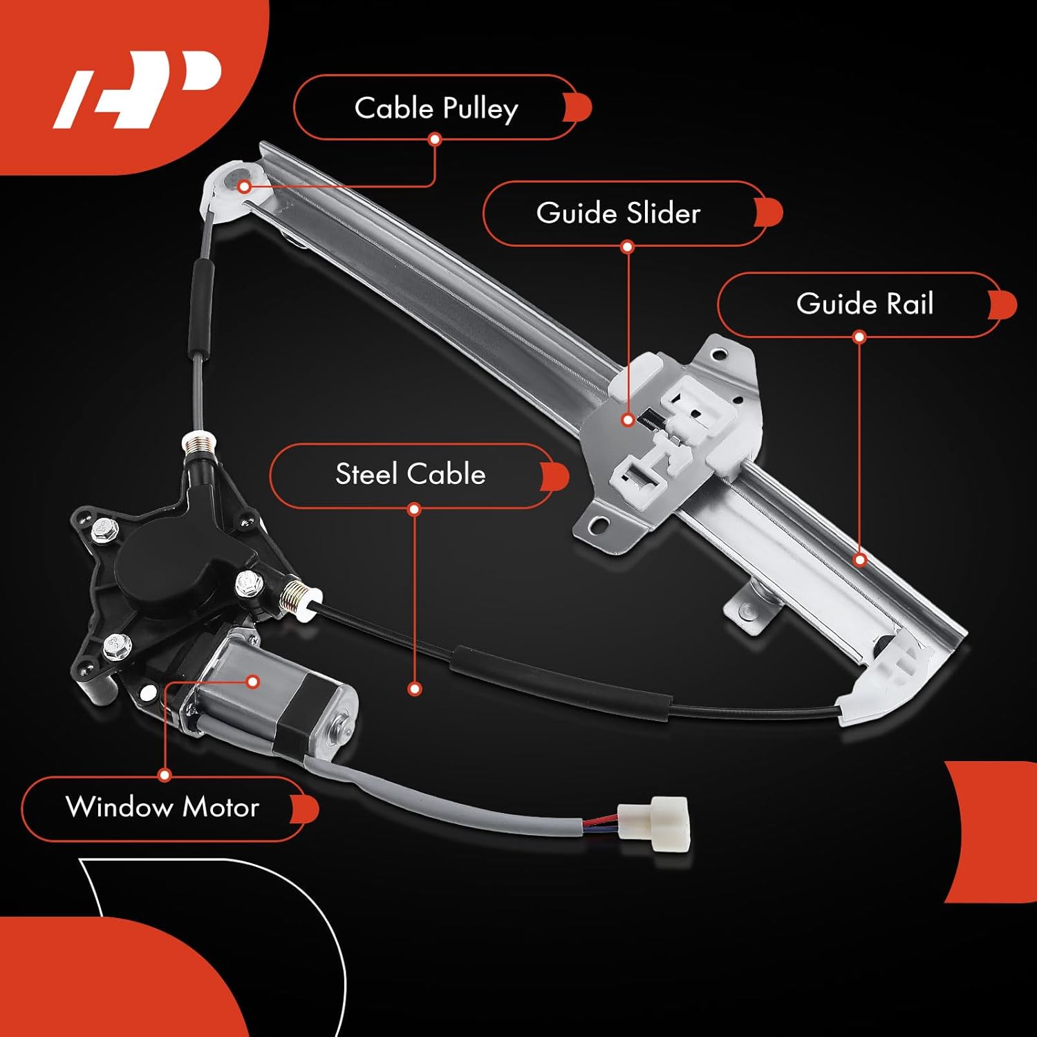A-Premium Power Electric Window Regulator with Motor Compatible with Chevrolet Spark 13-15 Spark EV 14-16 Hatchback Front Driver Side